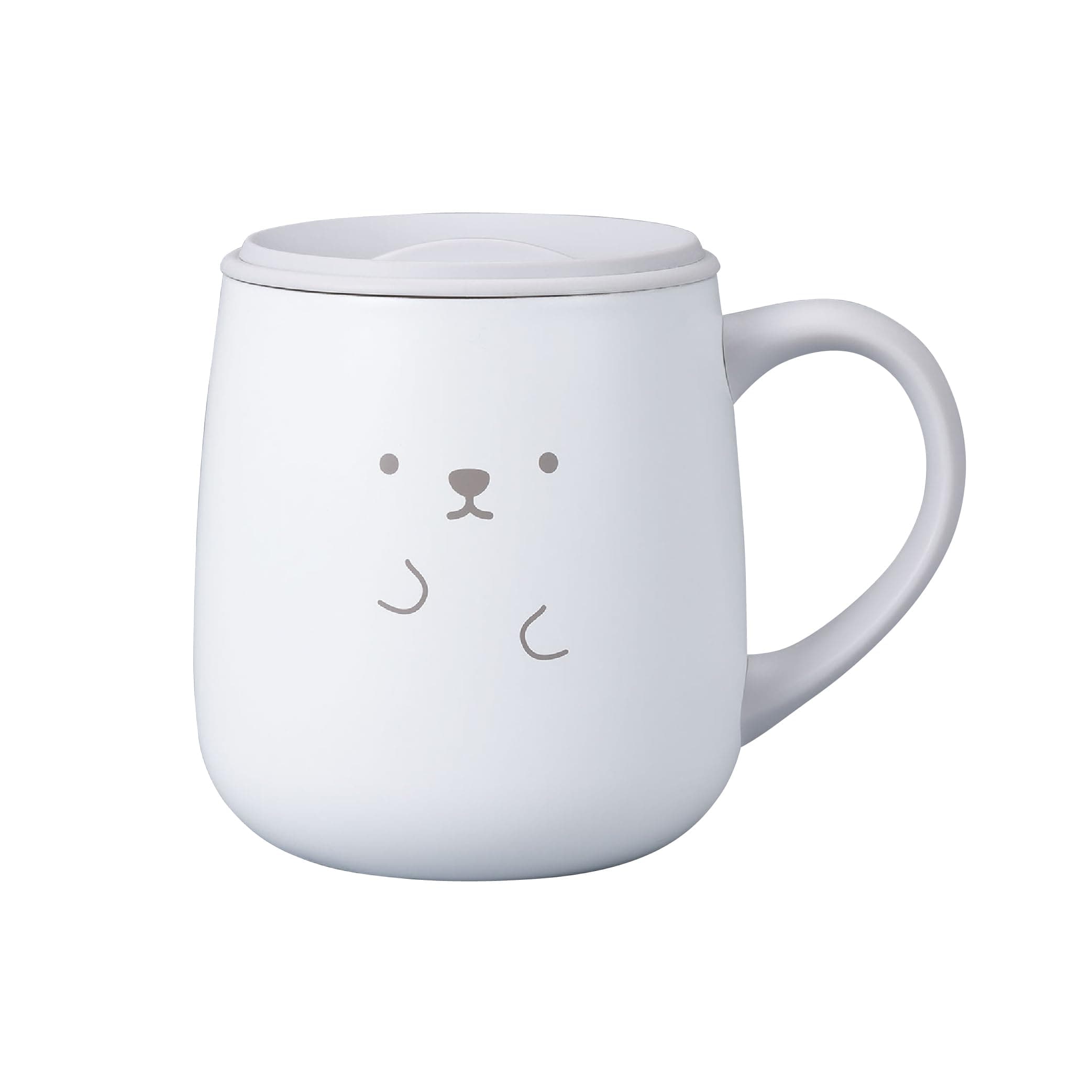 CBJAPAN ANIBALL Stainless Steel Mug with Sliding Lid, Vacuum Insulated, 2-Layer Construction, 12.5 fl oz (370 ml), Large Handle and Easy to Hold, Stainless Steel Thermal Mug with Lid