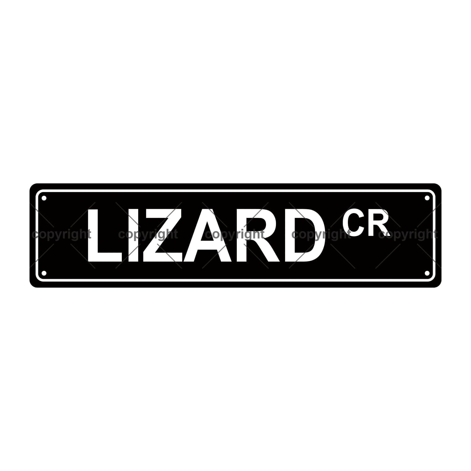 LIZARD CR ANIMAL Metal Tin Street Sign Bar Cafe Garage Cave Home Room Wall Bathroom Farmhouse Garden Porch Patio Decor, 16 x 4 Inch