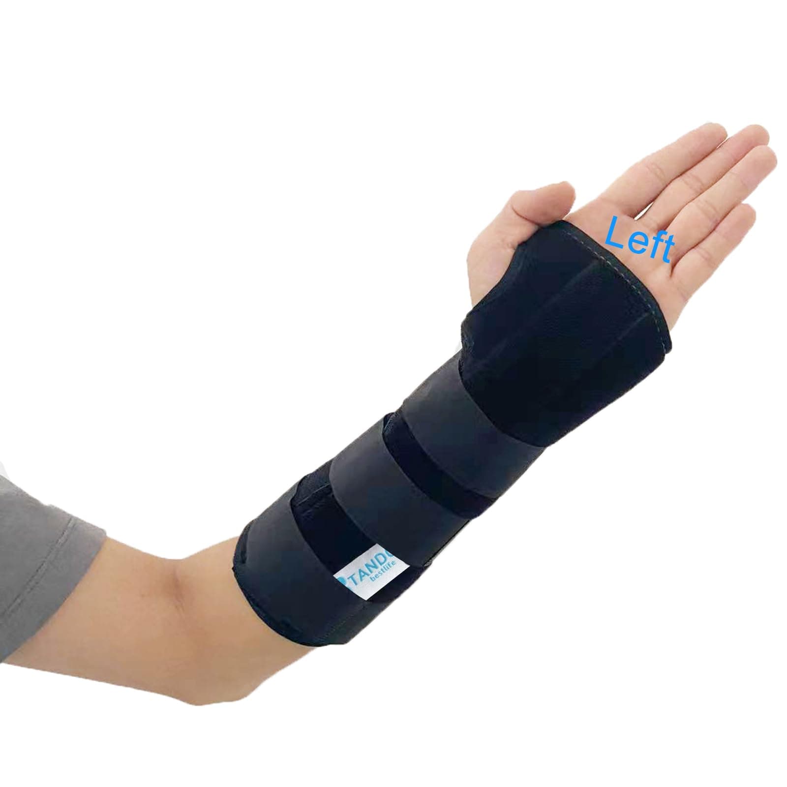 TANDCF Unisex Forearm and Wrist Support Splint Brace Double Fixation Wrist Brace for Carpal Tunnel,Adjustable Night Time Forearm Immobilizer Brace Splints,9.8 inch (25cm) length (LH/S)