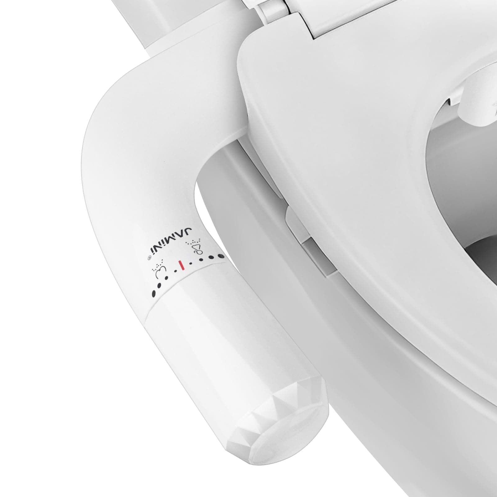 Jamini Ultra-Slim Non-Electric Toilet Bidet Attachment with Dual Nozzles, Rear and Female Front Wash, Single Cold Water with Adjustable Pressure, 0.23" Slim Design, Detachable for Easy Cleaning