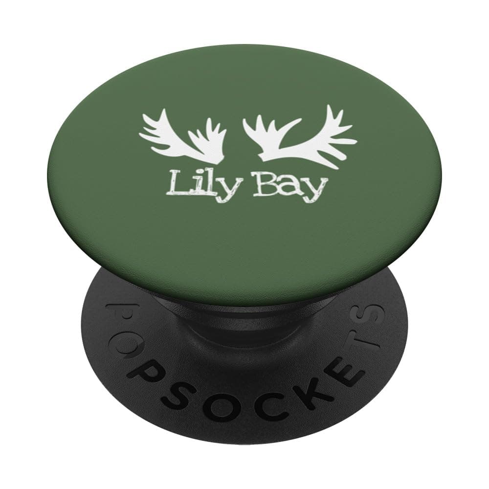 Lily Bay State Park Maine Rustic Moose Antlers Wildlife Camp PopSockets Adhesive PopGrip