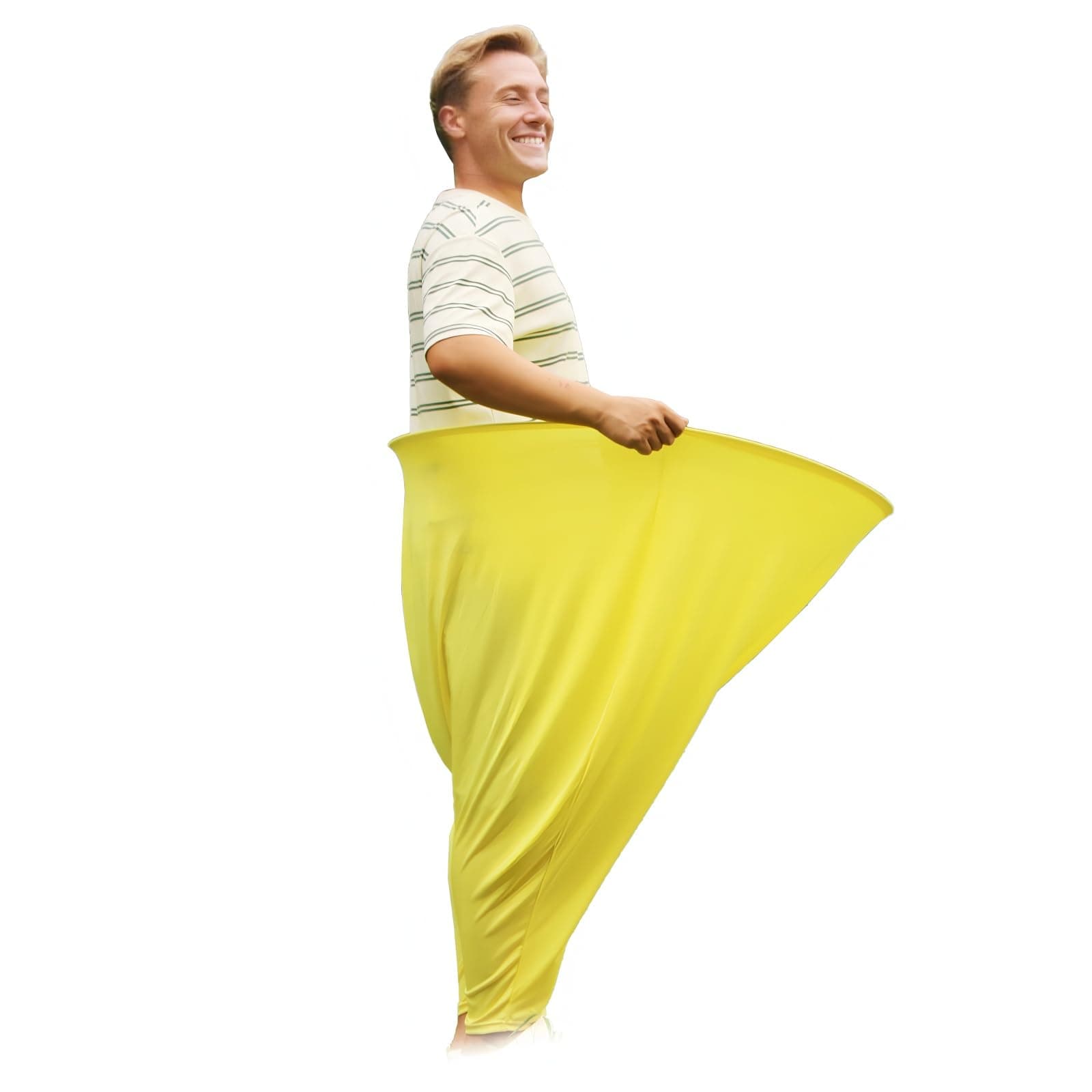 Granny Pants Yard Game Set - Peculiar Outdoor Game Granny Pants with 3 Bouncy Balls, 2 Marker Cones & Air Pump, Perfect for Family Reunion Games, Backyard Gatherings & Team Games (Yellow)