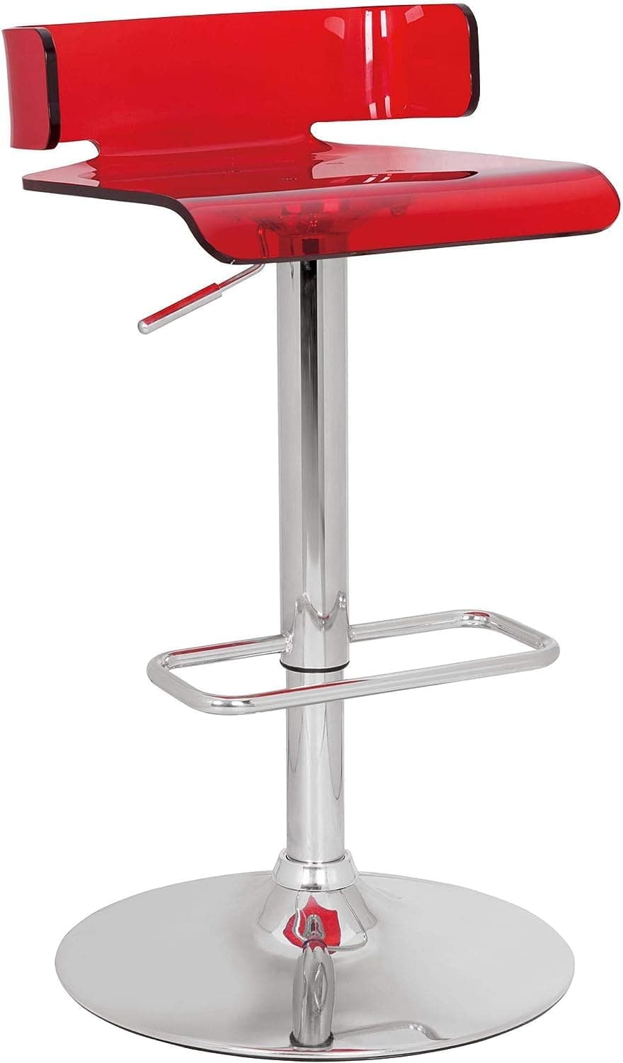 ACME Furniture 96262 Rania Adjustable Stool with Swivel, Red and Chrome