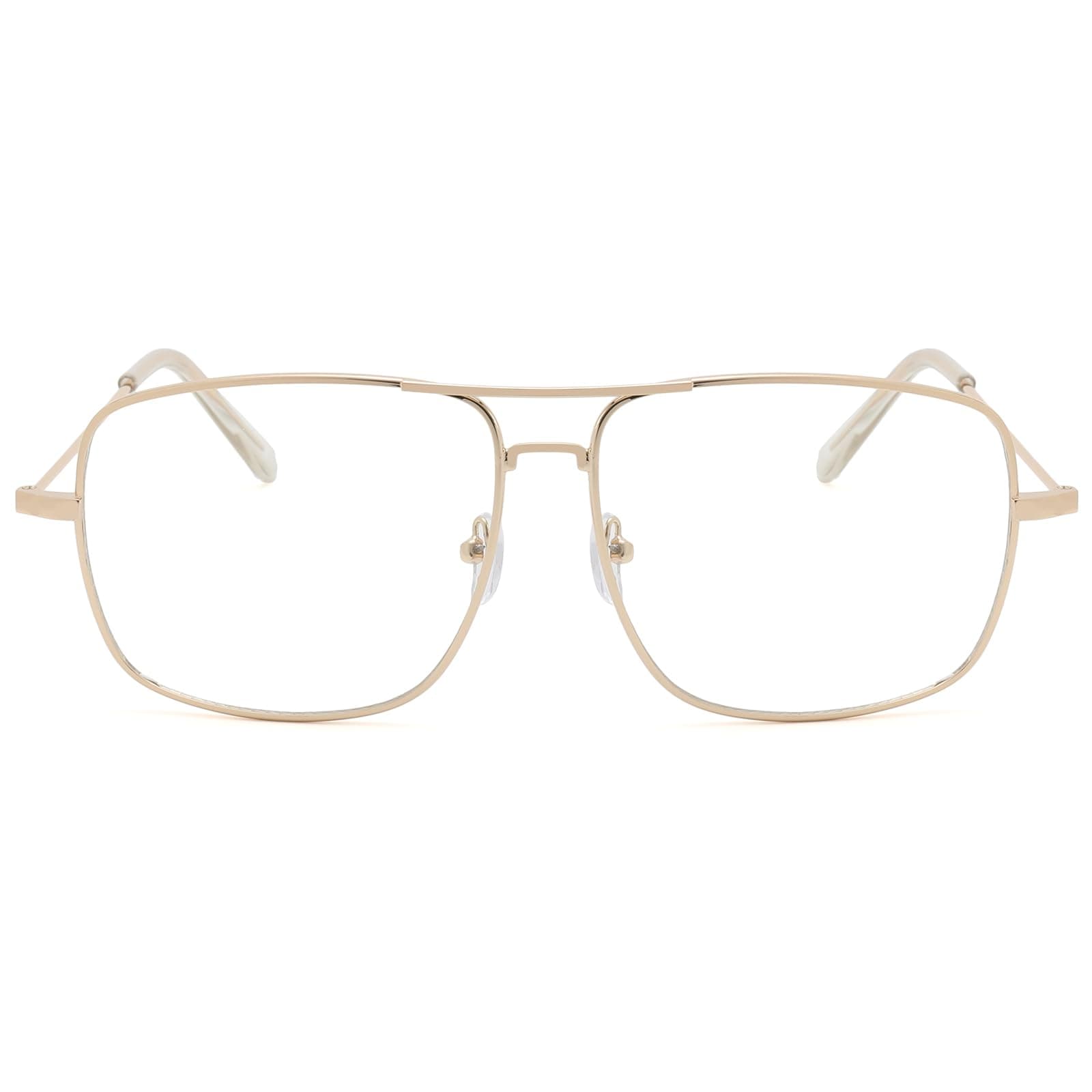 D Lolylad Classic Square Blue Light Blocking Glasses for Women Men, Non Prescription Glasses Metal Frame Clear Lens Computer Readers Eyeglasses