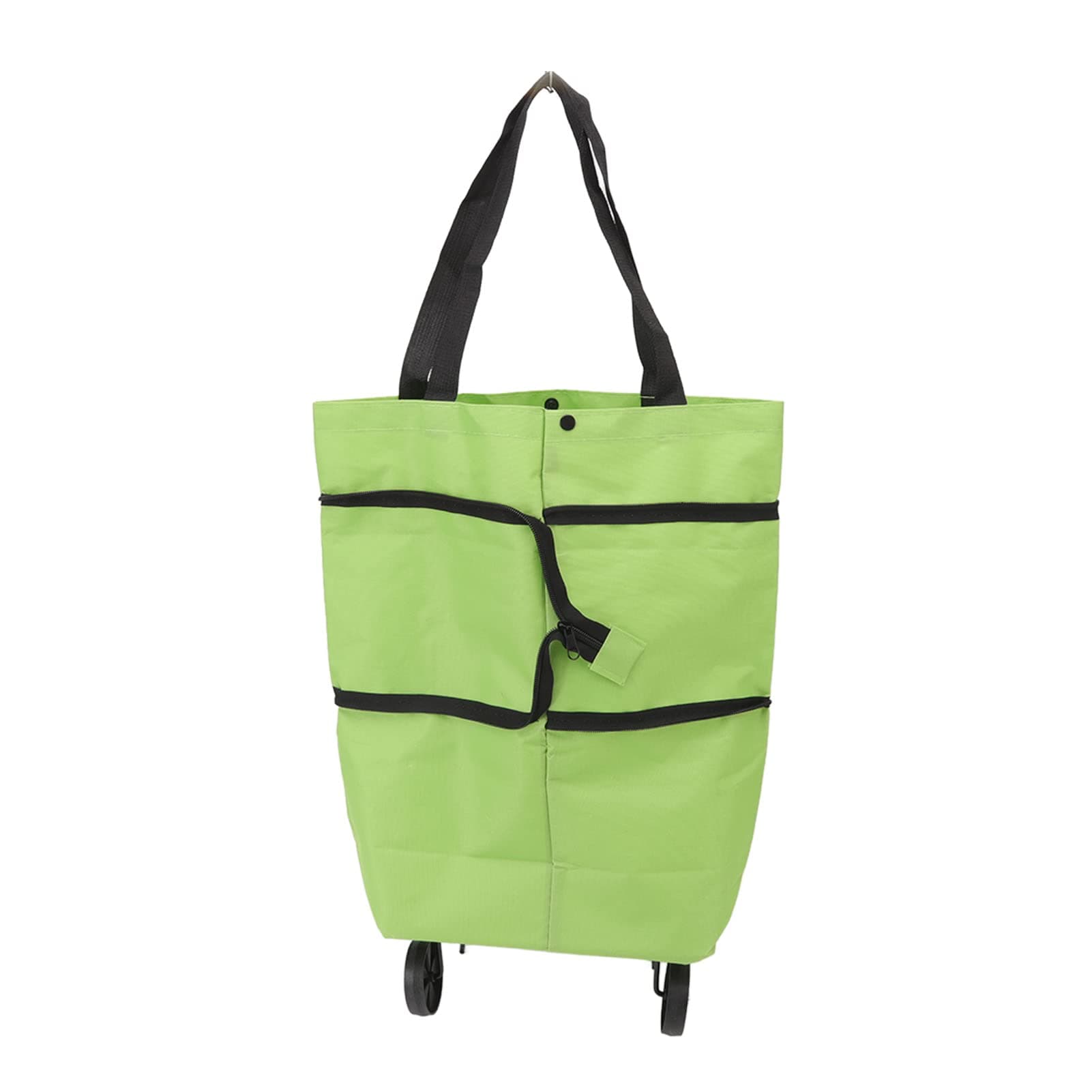 Shopping Bag with Wheels,Portable Trolley Bags,Oxford Cloth Folding Shopping Bag Cart with Wheels Reusable Shopping Bags Grocery Bags Shopping Travel Bag Large Capacity Shopp Cart (Green)