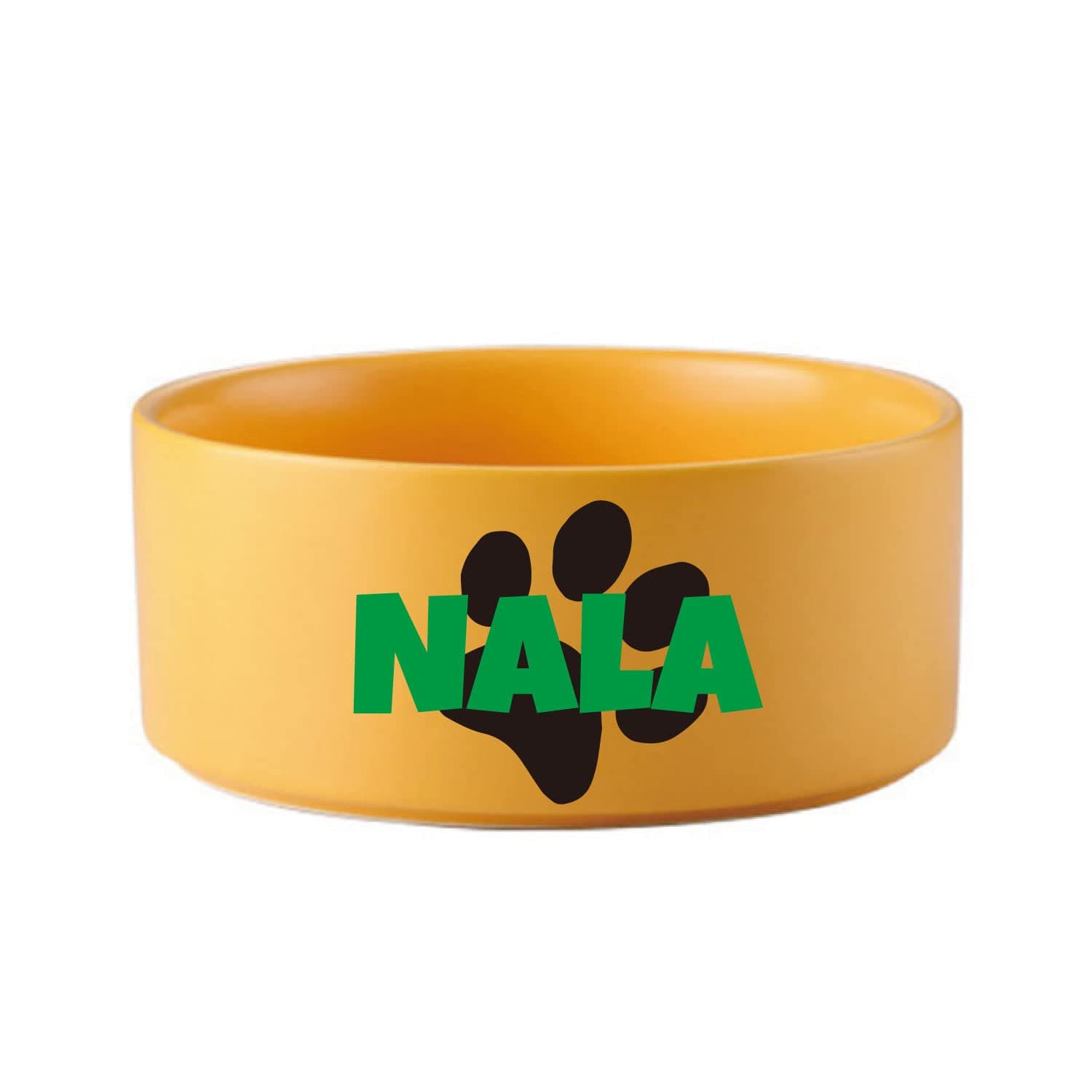 Personalized Ceramic Dog Cat Bowls Dog Water and Food Dish Custom Pet Bowl for Small Medium Large Dogs Kitten Puppy Bowls Bottom Non-Slip (Yellow)