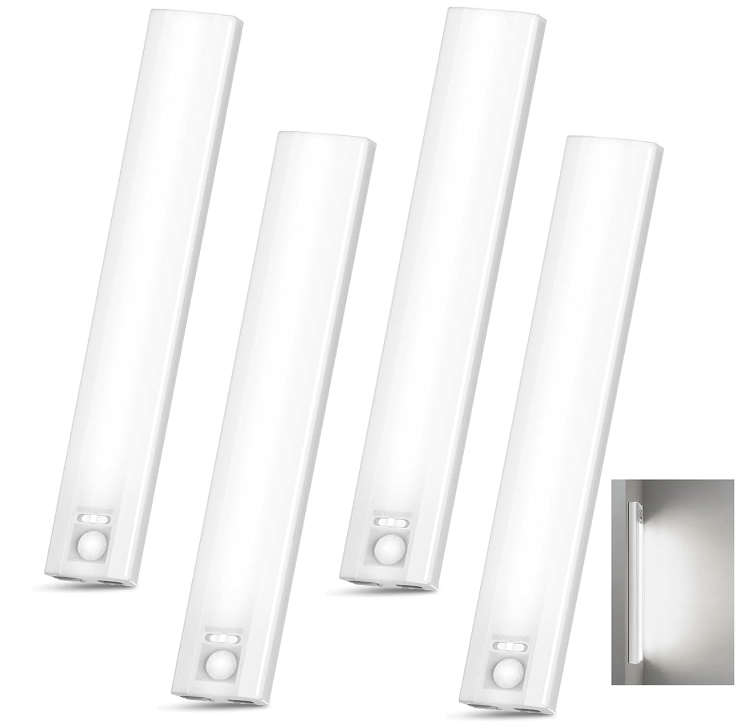 4-Pack 10inch Under Cabinet Lighting, 6500K Motion Sensor Lights Indoor