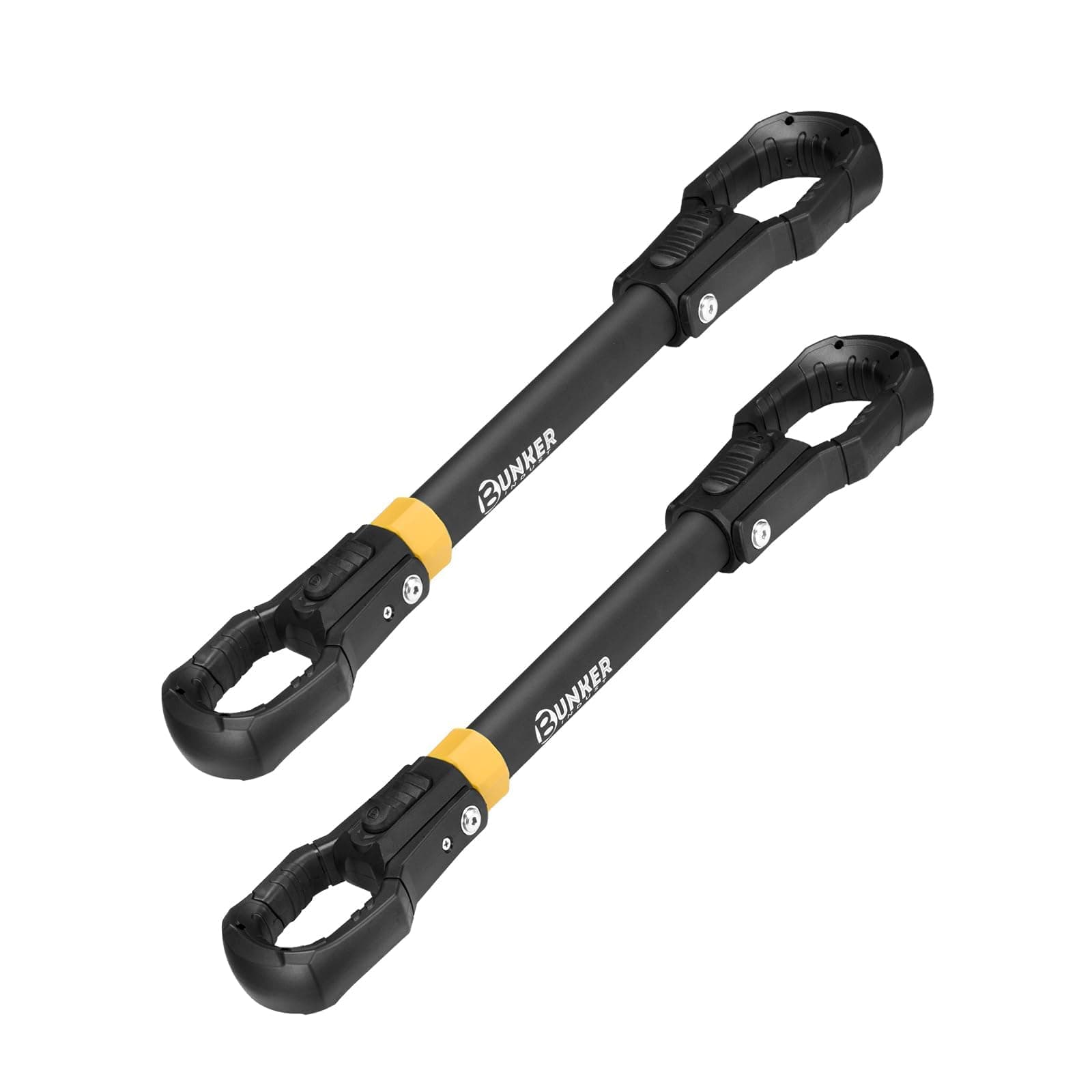 BUNKER INDUST 2 PCS E Bike Adapter Bar Fits Up to 100lbs for E Bike Rack, Adjustable Bicycle Crossbar with Rubber Hooks, Adapt Diverse Bike Frames, Women's BMX & Non-Standard Frames(E-Bike Only)