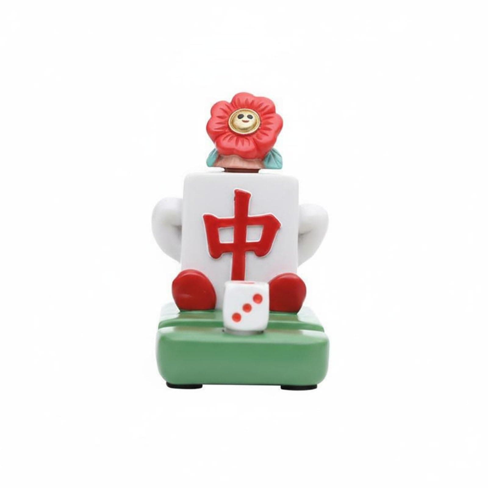 IAMDORE Mobile Phone Bracket Mahjong Phone Stand Holder Dock Cradle with Build Stable Landscape Or Portrait Viewing Playful Desktop Ornament Suitable for, Zhong