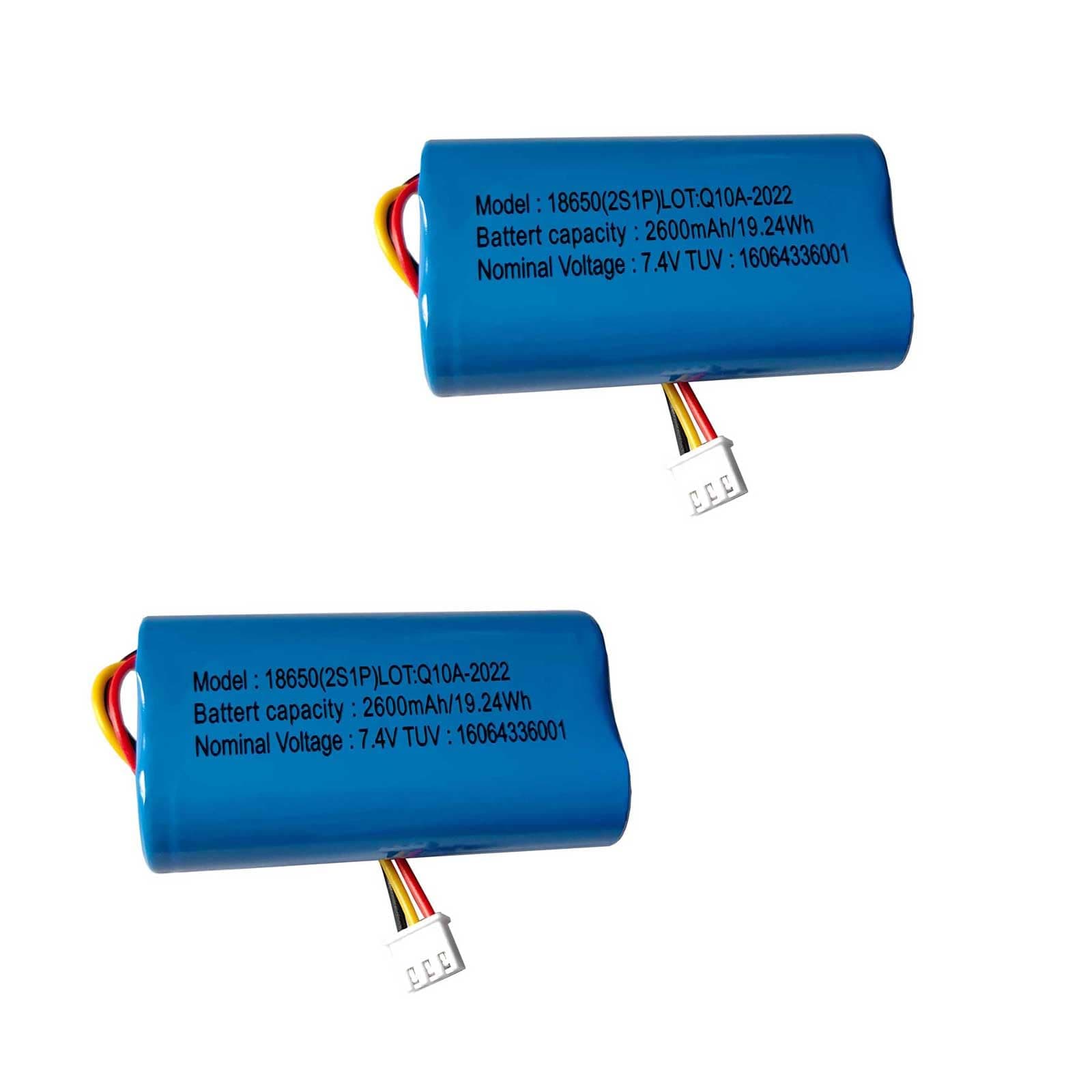 GYMIN 18650 2S1p 2600mAh 7.4v Rechargeable Lithium-ion Battery with XH2.54/3p Connector / 5C Power Cells, Support Fast Charging, DIY 8.4v Batteries - 2Pack