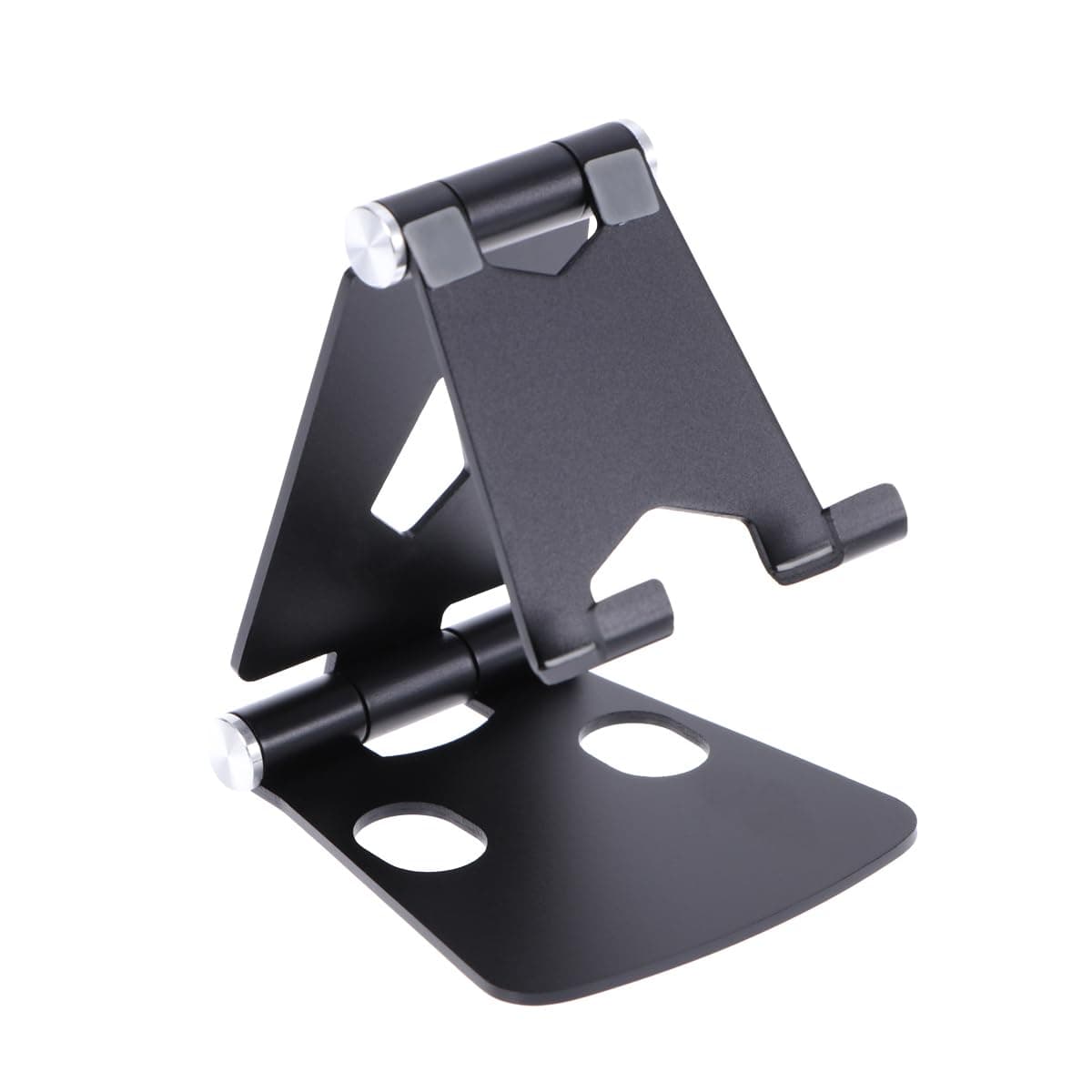 PartyKindom Cell Phone Mount Cellphone Stand Aluminum Alloy Support Phone Holders Desktop Phone Holder Stand Lazy Double Folding Bracket Foldable Phone Bracket Intelligent Mobile Phone Holder