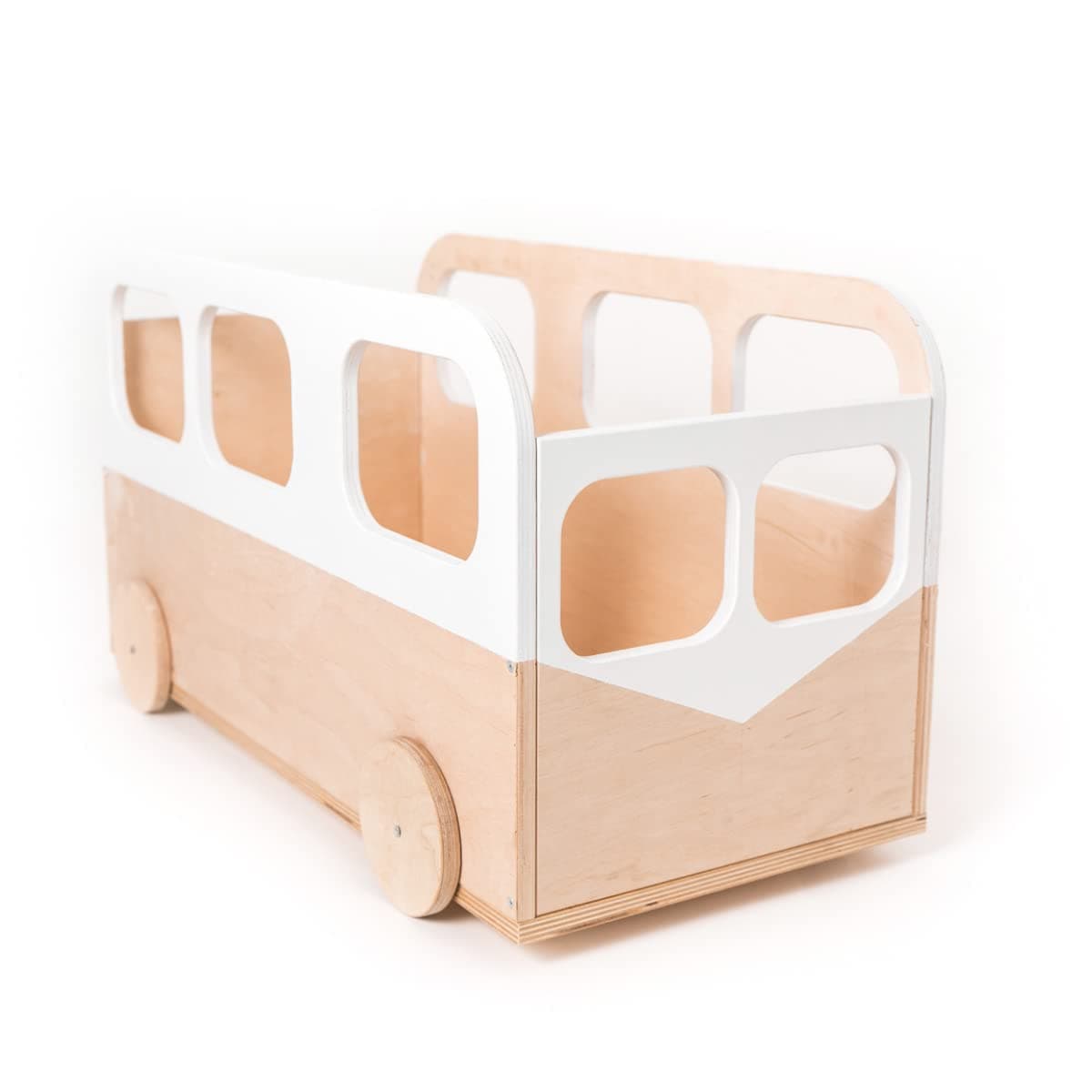 EWART WOODS Wooden toy box Kids toy storage book bin nursery bookshelf baby room furniture bookcase organizer with wheels