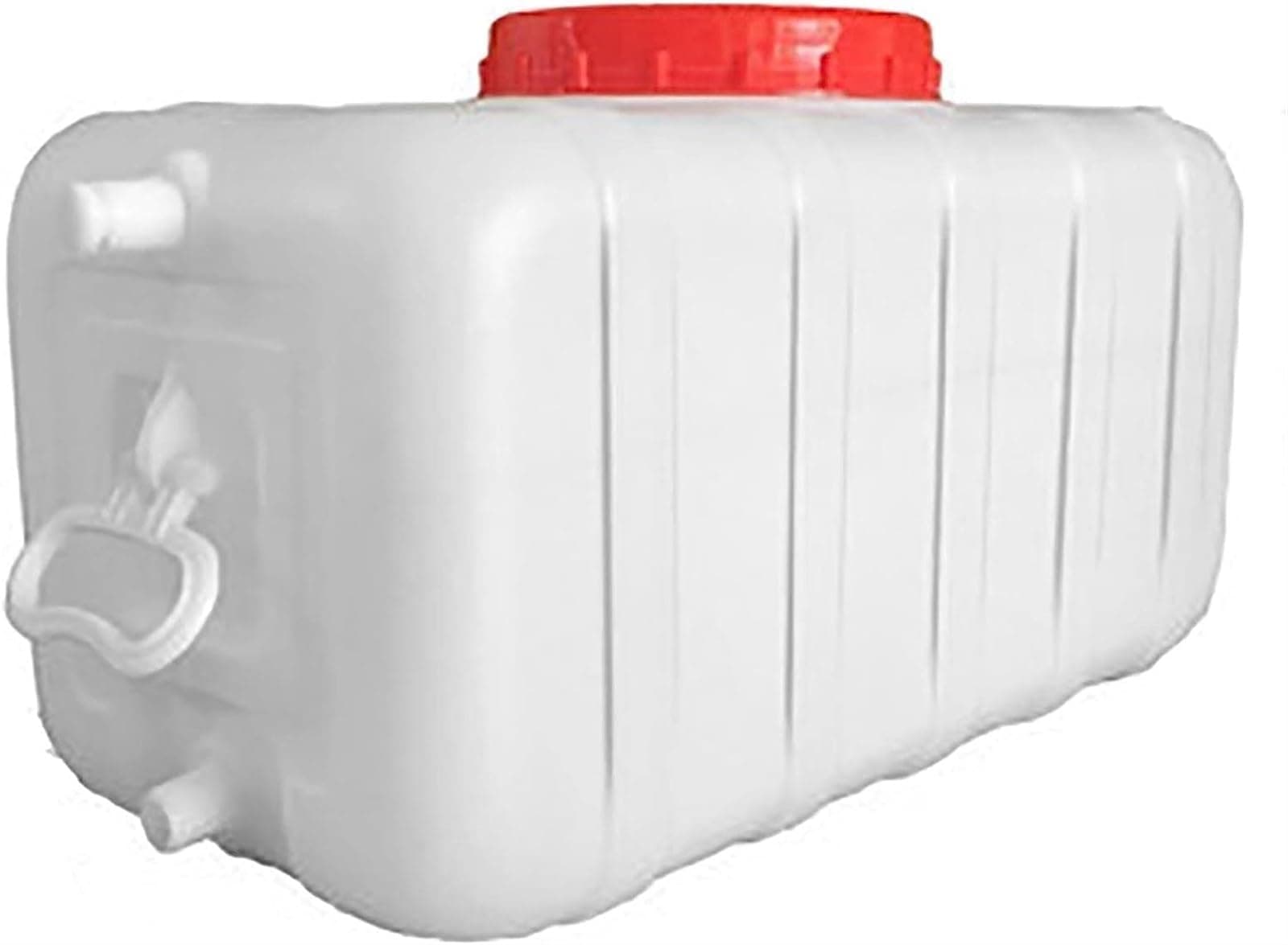 WAZHOU Portable Horizontal Water Storage Container Rain Barrels to Collect Rainwater Tank Emergency Water Barrel Container with Tap White (Color : White, Size : 150L)