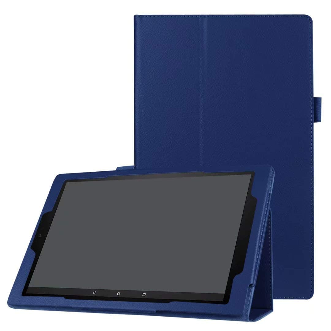ZZOUGYY Tablet Cover for Amazon Kindle Fire HD10 5th Generation (2015 Release), Ultra Slim Folio Stand Lightweight Leather Case for Kindle Fire HD 10 5th Gen 10.1" (Li-Dark Blue)
