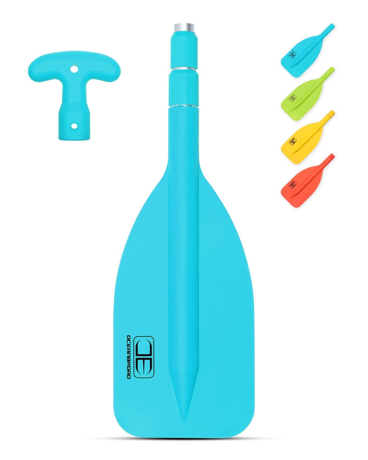 OCEANBROAD Telescoping Emergency Paddle 26''-54'' Collapsible Paddles Aluminium Shaft for Kayaking Boating Canoeing River Tubing, Blue, 2 Paddles