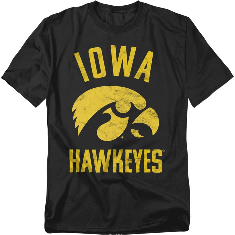 University of Iowa Official Hawkeyes Logo Unisex Adult T-Shirt, Hawkeyes Logo, Medium