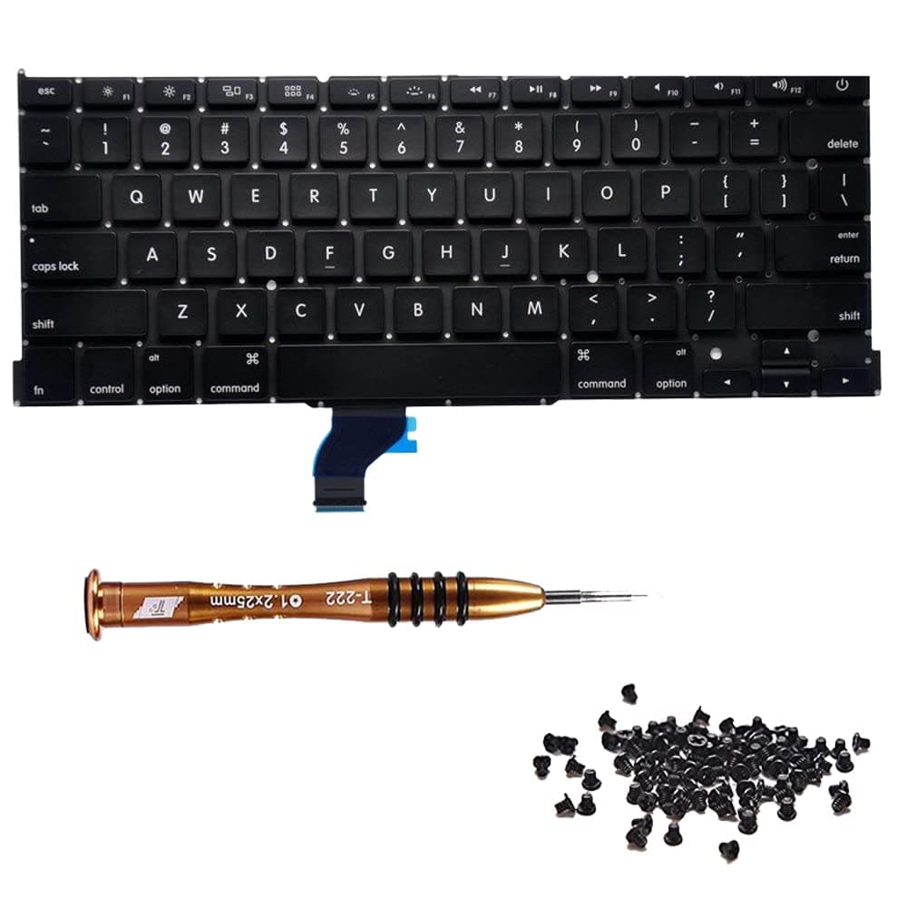 Willhom US Keyboard with Screws Screwdriver Kit Replacement for MacBook Pro Retina 13" A1502 (Late 2013- Early 2015)