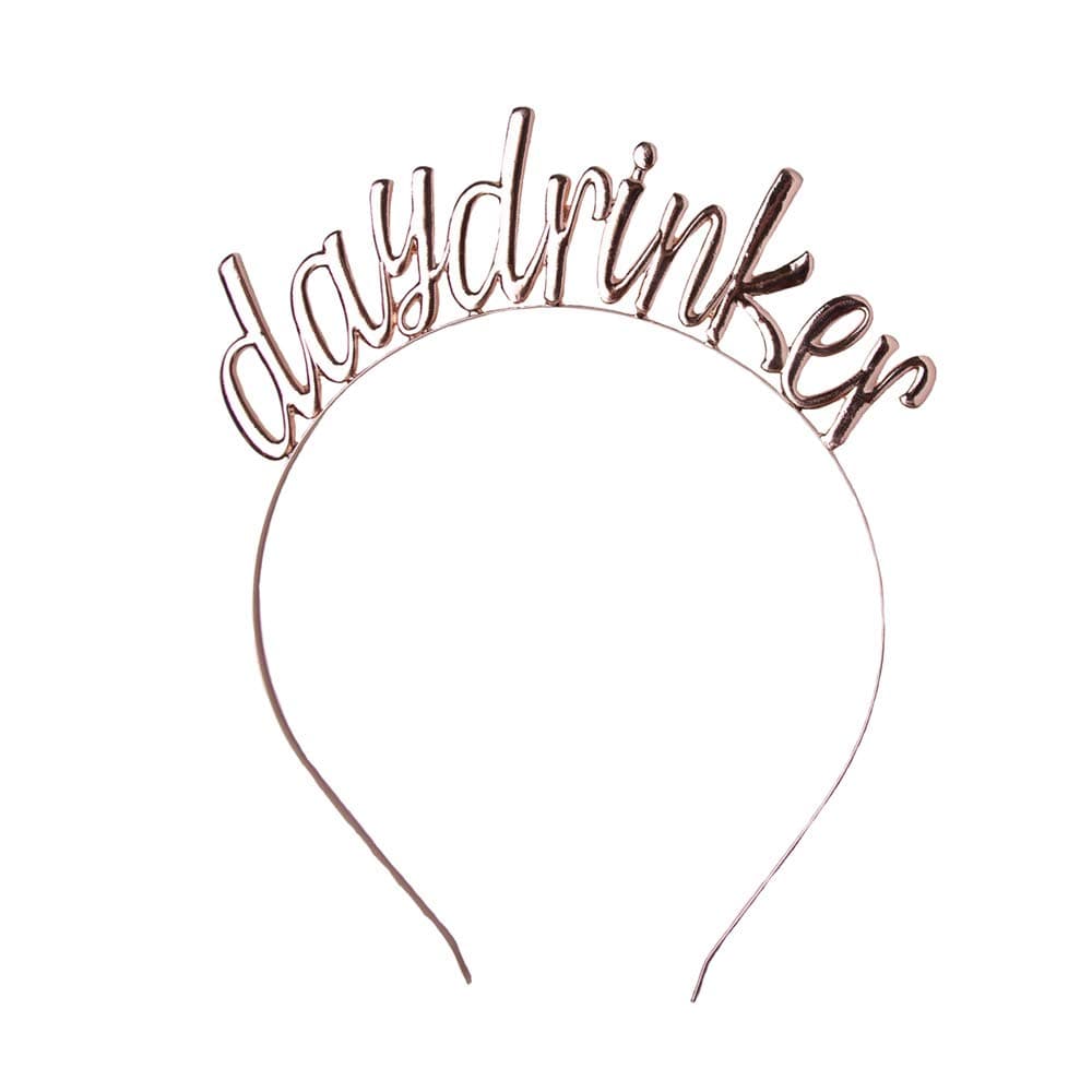 Jollity & Co Day Drinker Metal Headband Gold, Gold, One Size