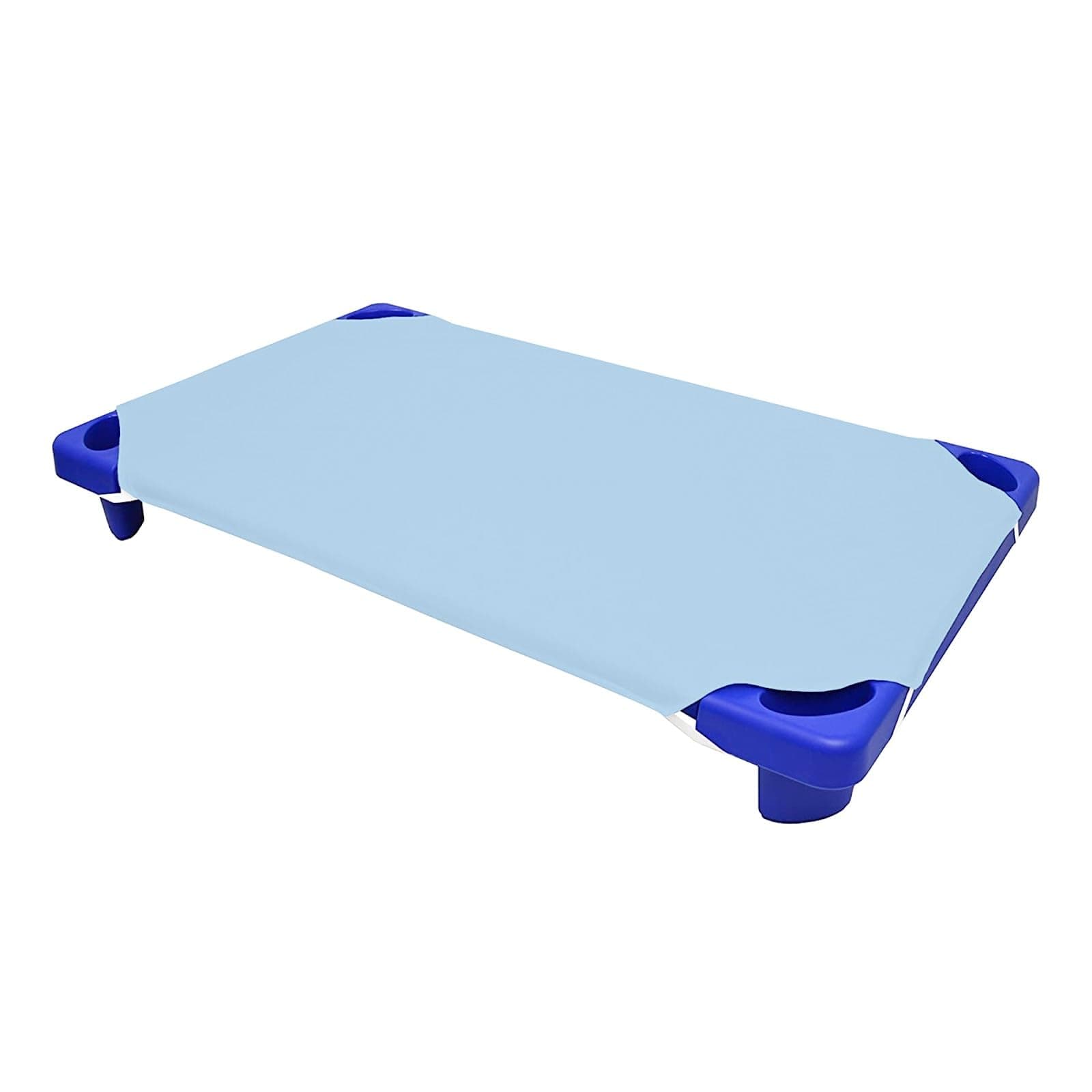 Daycare Cot Sheets for Toddlers and Preschool, Standard Size (23" X 40") 12-Pack Bulk, 100% Microfiber, Soft & Breathable Cot Sheets with Corner Elastic Loops, for Kids’ Nap Time (Sky Blue)