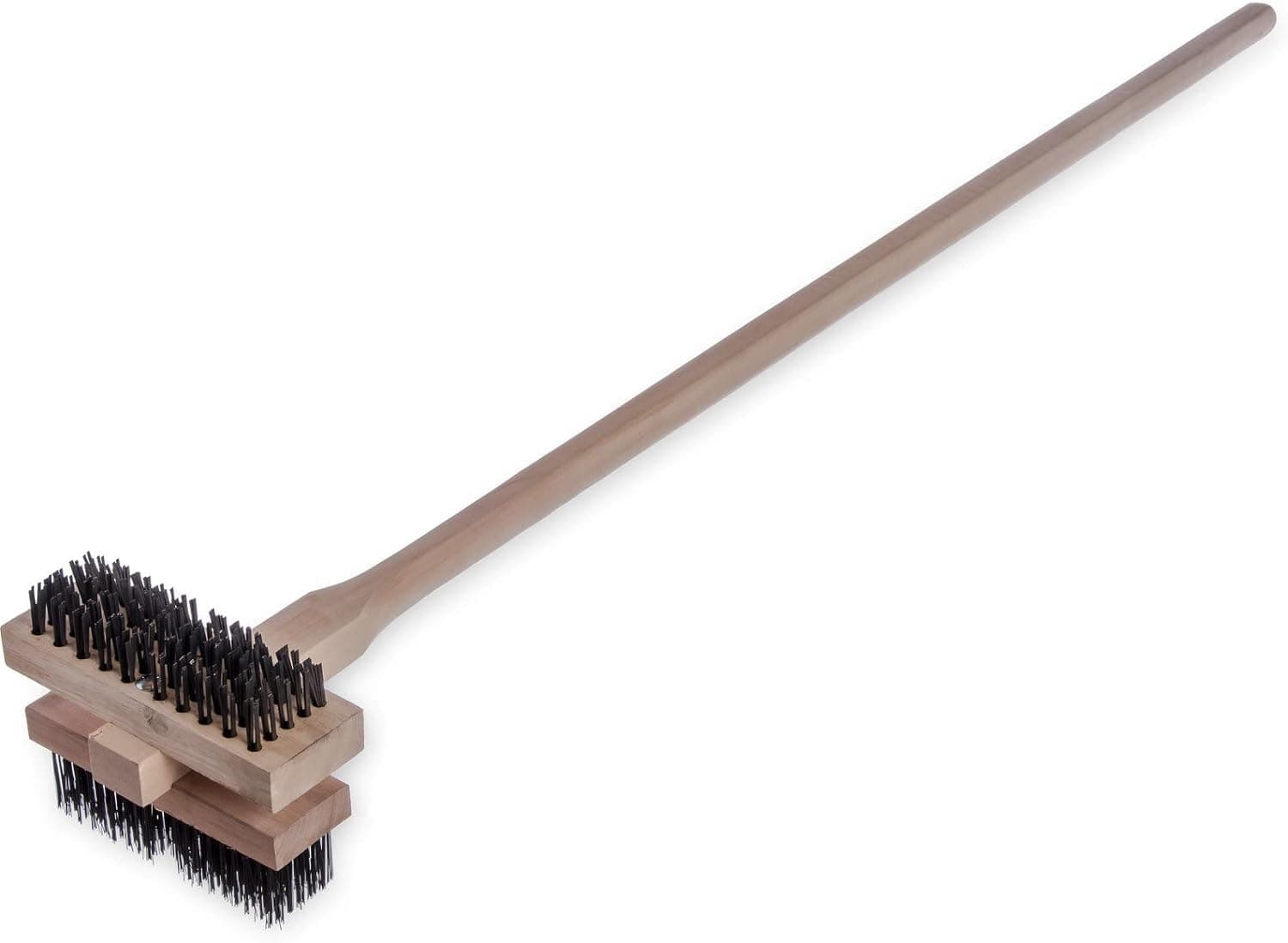 Carlisle FoodService Products Metal Grill Brush with Handle, 48 Inches, Tan