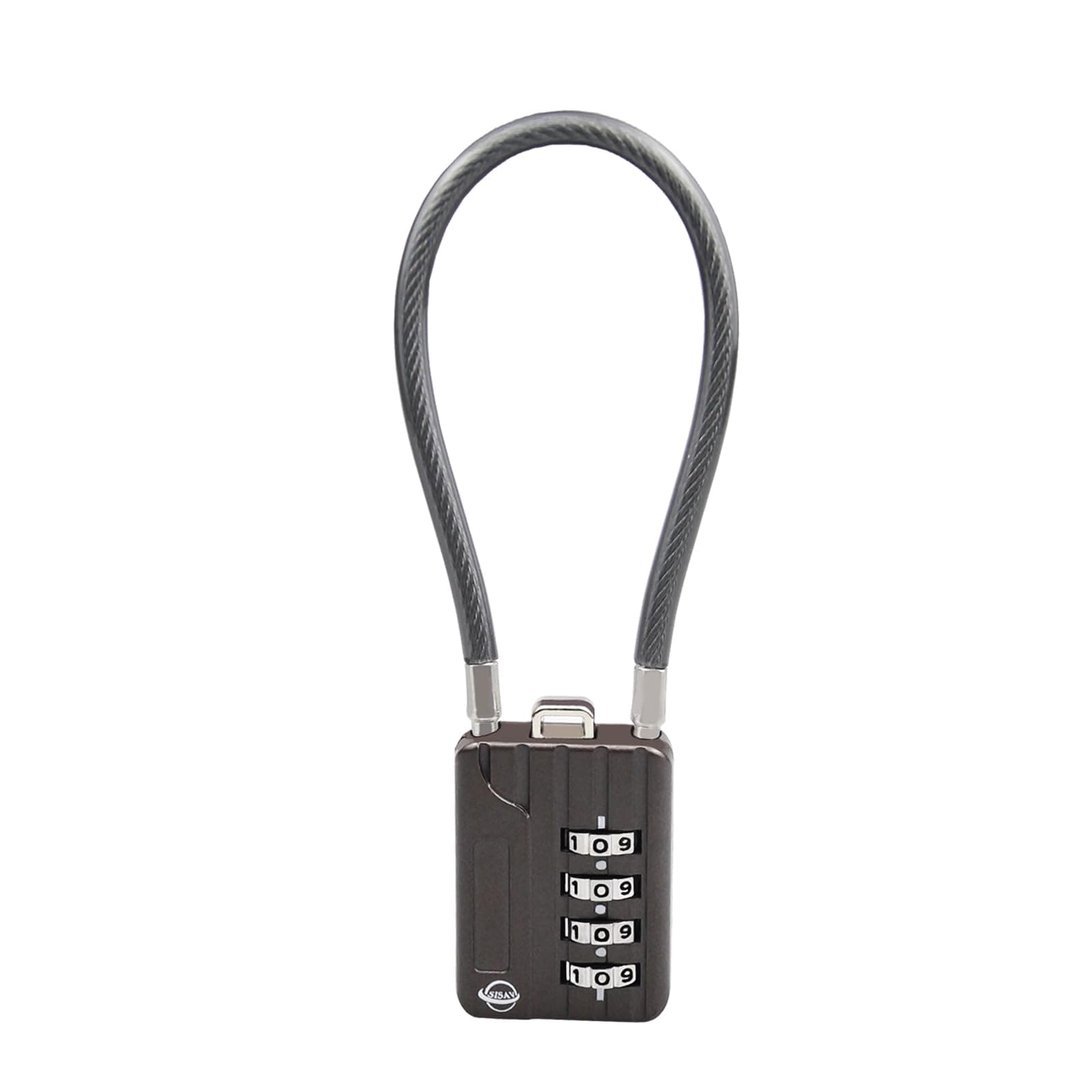 4 Digit Cable Combination Lock 7.1 inches Bold Cable for School Gym Locker,Helmet,Filing Cabinets,Toolbox,Luggage Suitcase,knapsack,Black 1Pack