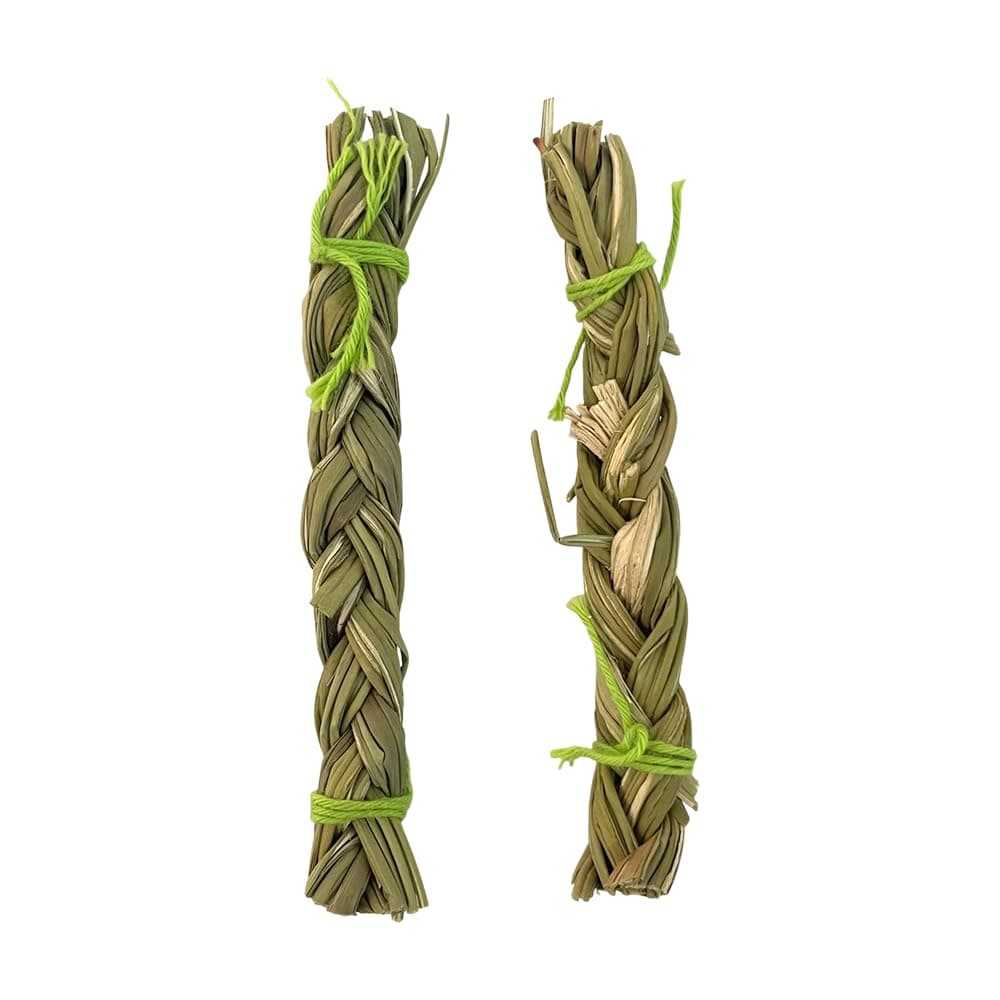 VIE Sage Smudge Stick 4" (Braided Sweet Grass, 4"), Pack of 2