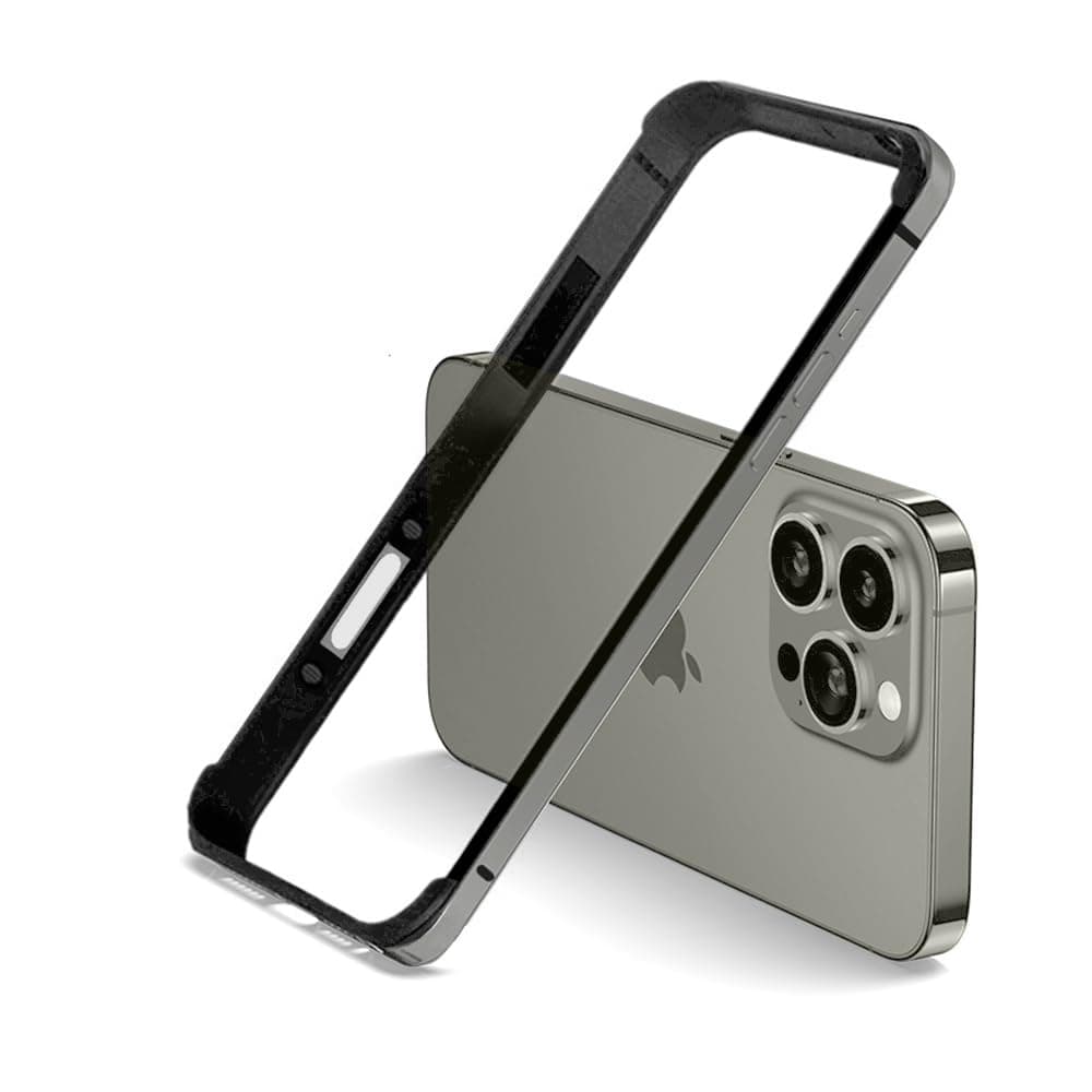 [YMXPY] iPhone16Pro Aluminum Bumper Case Metal + Silicone Frame Double Layer Construction Lens Protection Lightweight Strap Hole Shock Resistant (Natural Titanium, iPhone16Pro)