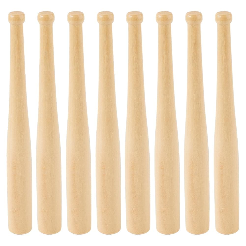 SUPERFINDINGS 8Pcs Mini Wood Baseball Bat 5.83 Inch Wooden Bats Unfinished for Crafts Classic Wooden Baseball Bat for Projects Ball Sports Party Decor Favors Gifts
