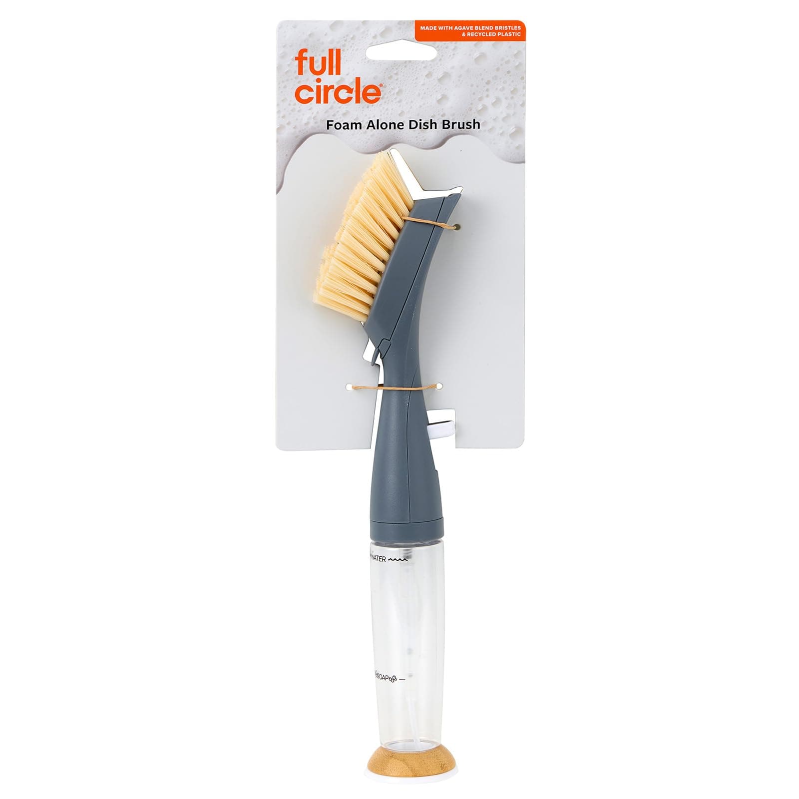 Full Circle FOMO Foam Soap Dispensing Dish Brush, 1 EA, Grey