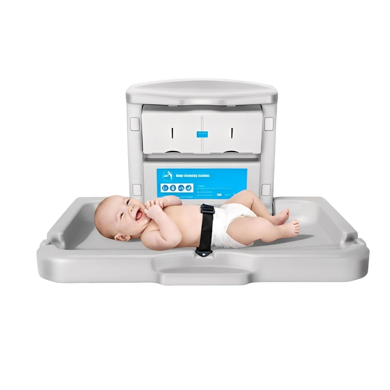 Commercial Baby Changing Station, Wall Mount with Safety Strap