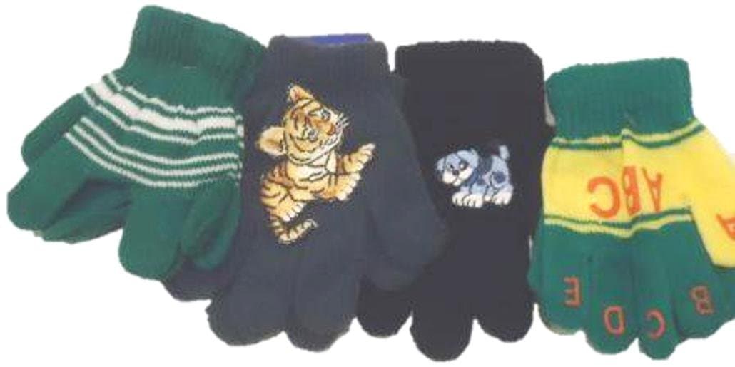 Set of Four Pairs of One Size Magic Stress Gloves for Infants Ages 1-3 Years