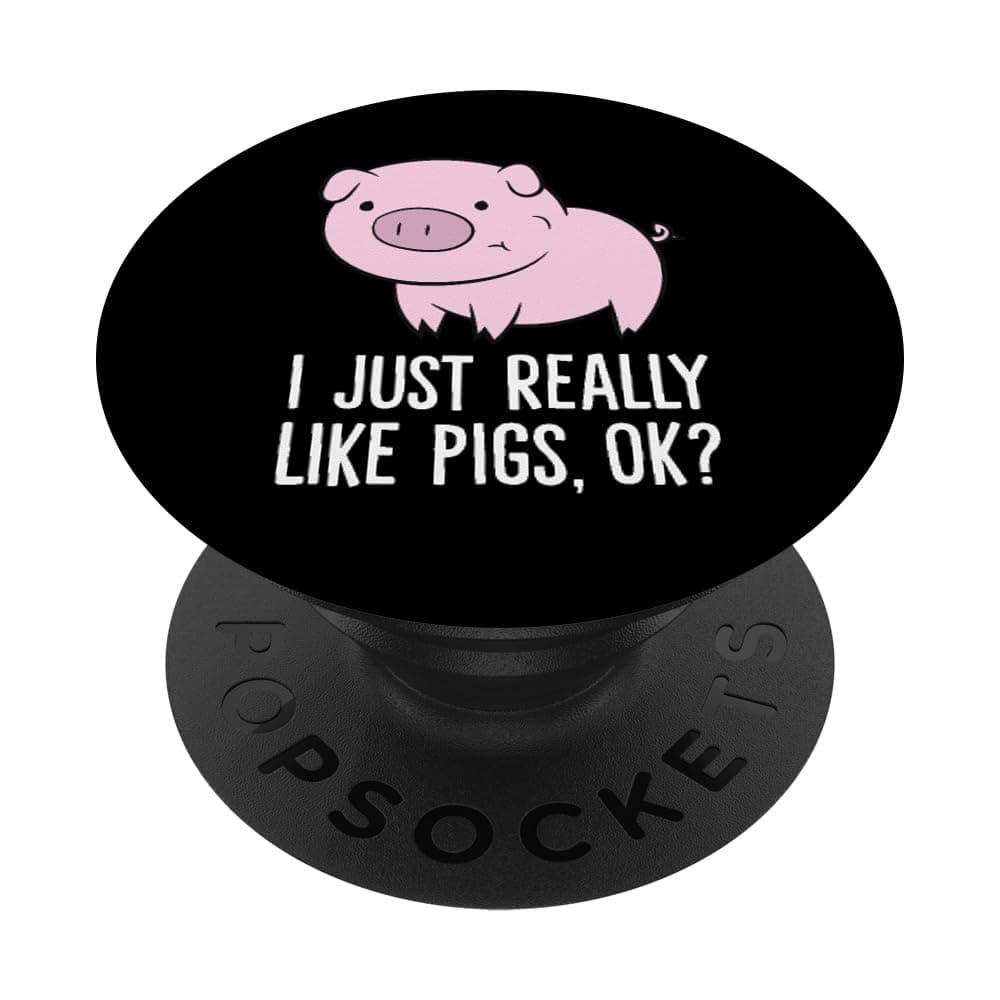 I Just Really Like Pigs, OK? Kids Boys Love Pigs PopSockets Adhesive PopGrip