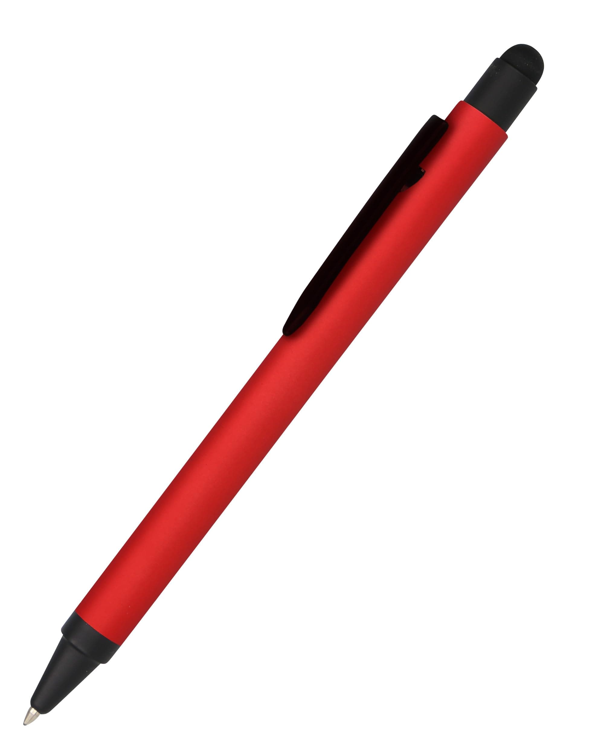 Online Aluminium Stylus Red Ballpoint Pen, Retractable, Replaceable Refill, Blue Ink, Soft Touch, Pen with Stylus for Tablet, Smartphone, Computer