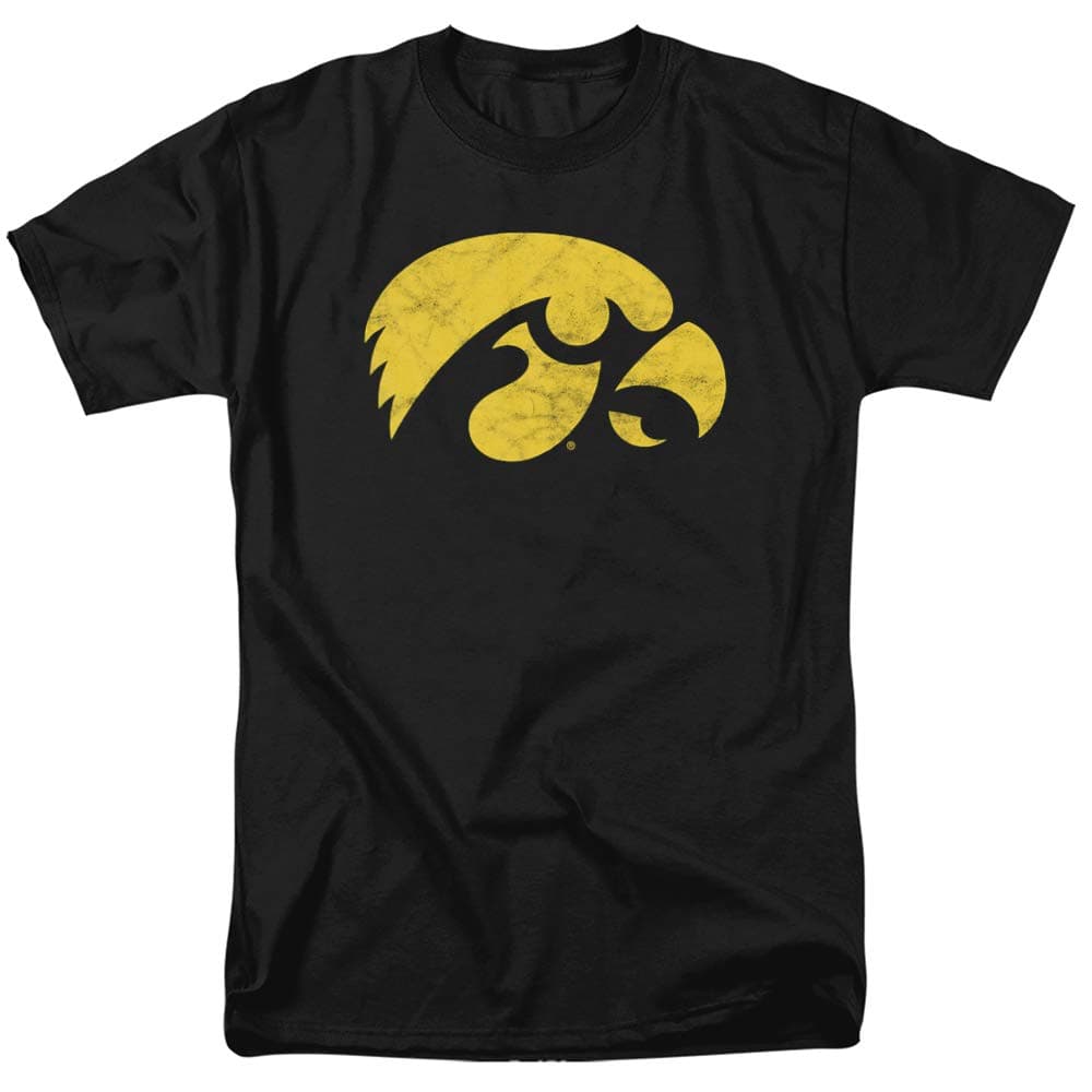 University of Iowa Official Distressed Primary Unisex Adult T-Shirt, Distressed Primary, 4X-Large