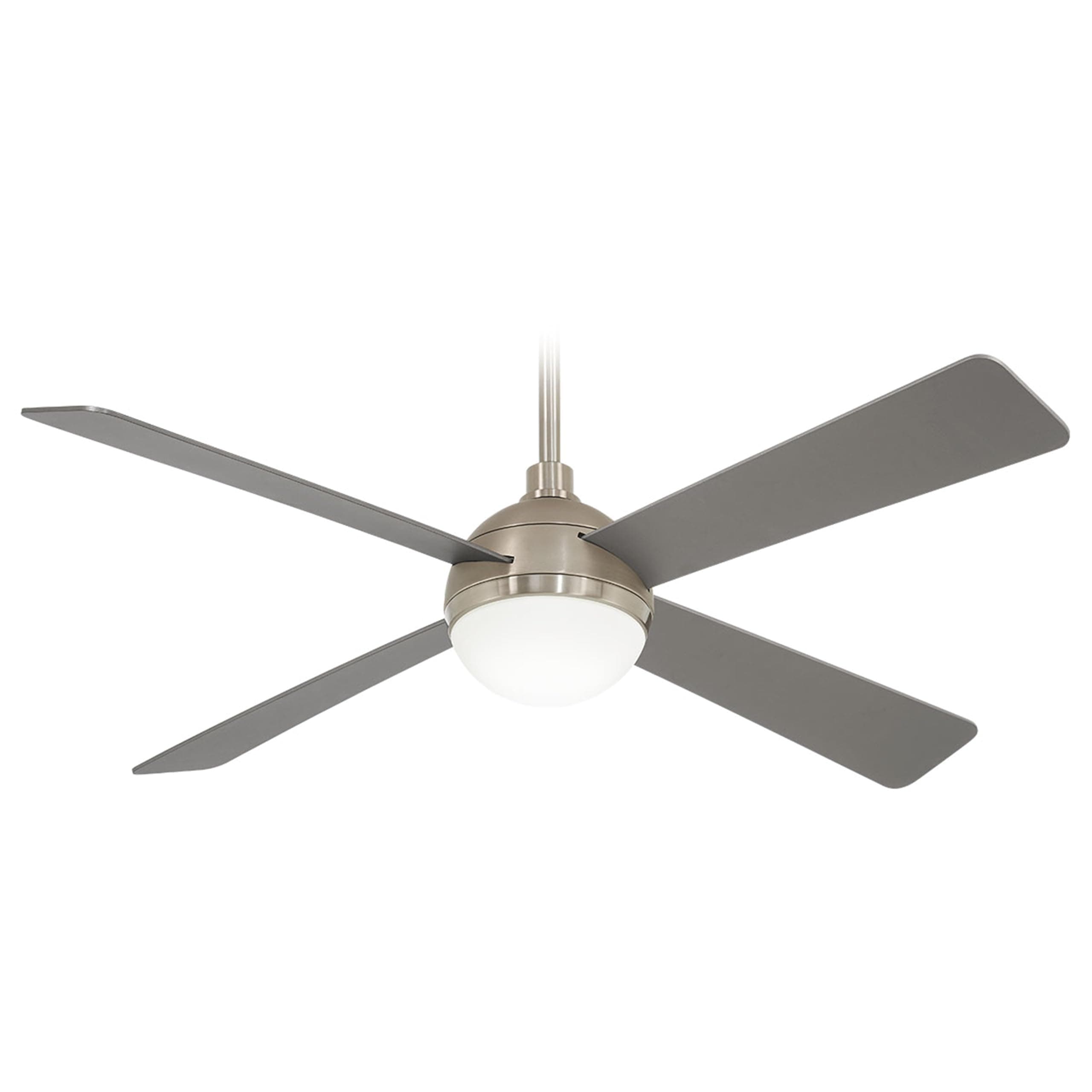 MINKA-AIRE F623L-BS/BN Orb 54 Inch Ceiling Fan with Integrated 16W LED Light in Brushed Steel/Brushed Nickel Finish