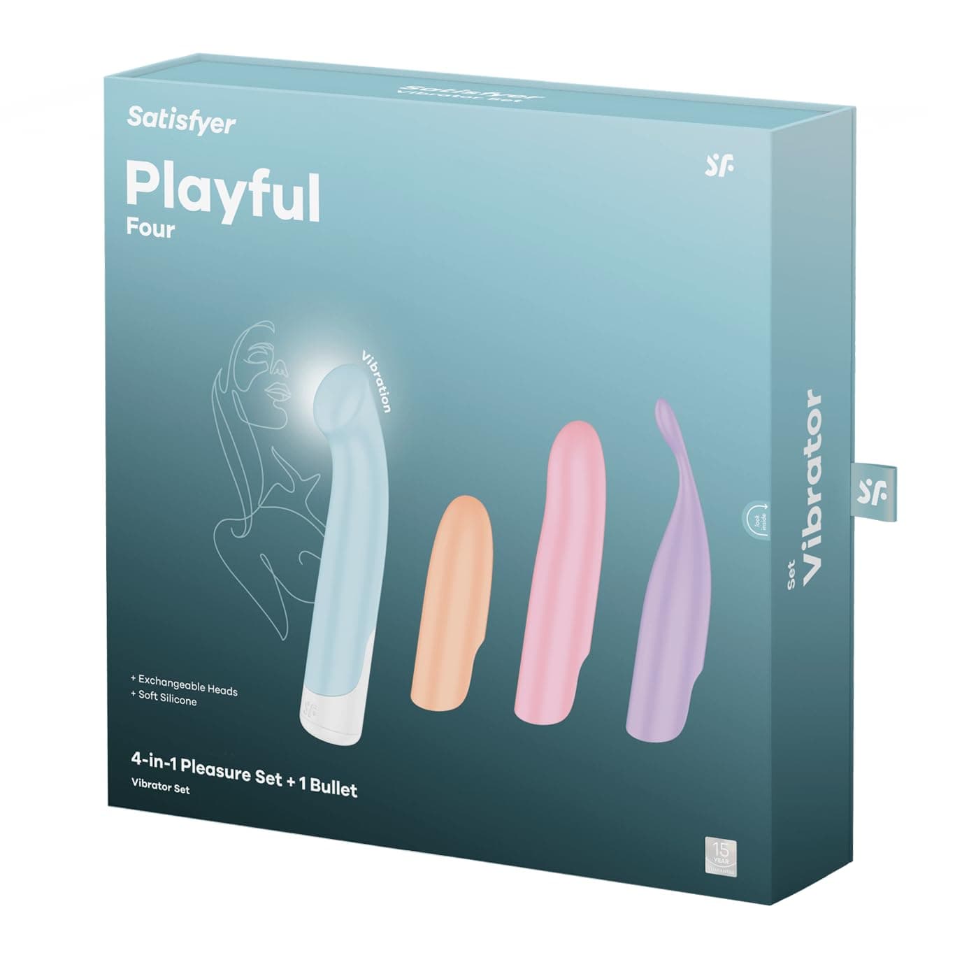 Satisfyer Playful Four Vibrator Sexual wellness device Set | Adult wellness devices for Women | Clitoral Stimulation Vibrator | Vibrating Device for Sexual Pleasure | G-Spot Stimulation Vibrators