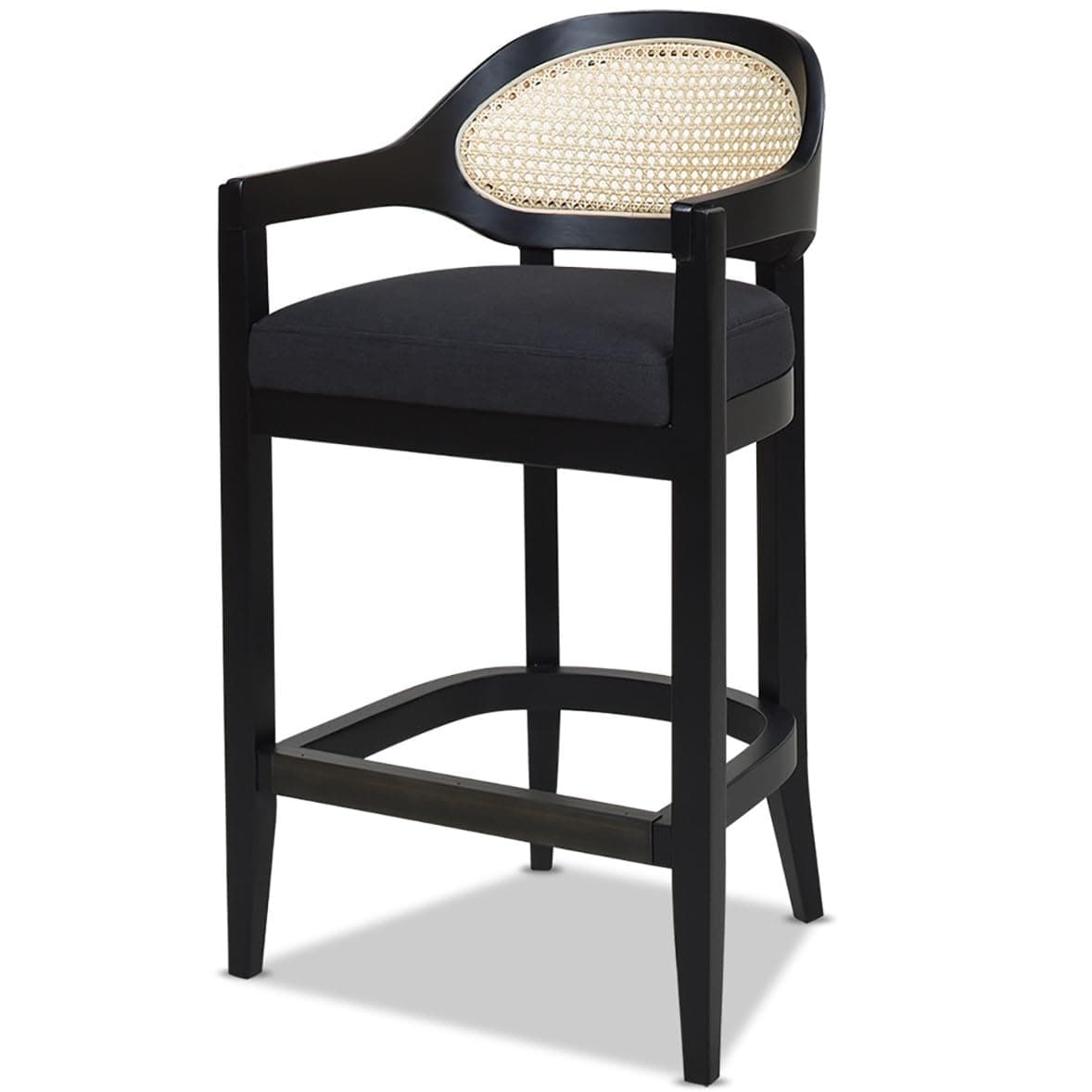 Jennifer Taylor Home Americana 26'' Cane Back Counter-Height Bar Stool, Black