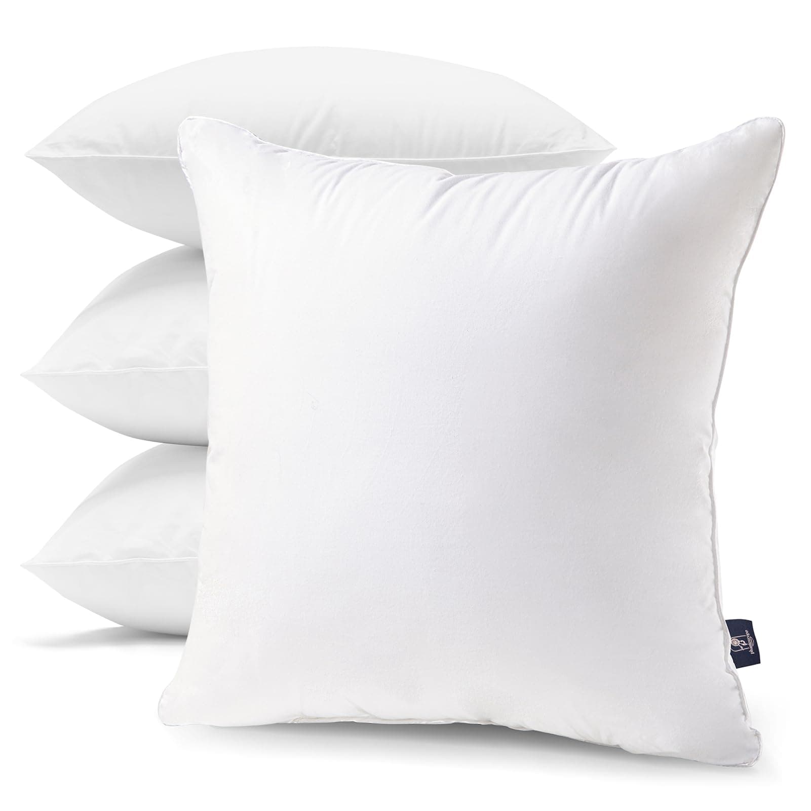 Phantoscope Throw Pillow Insert with 100% Cotton Cover, 18x18 Inch, 4 Pack