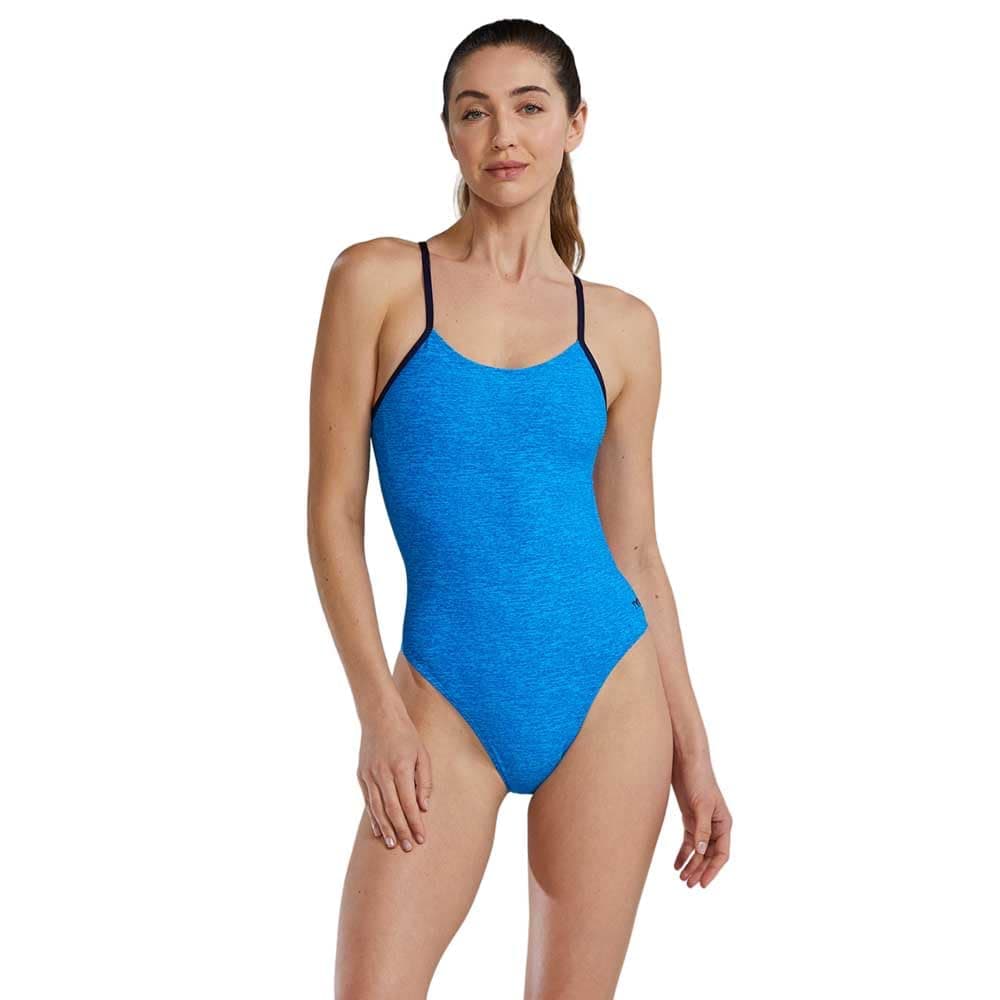 TYR Women's Durafast Elite Cutoutfit Swimsuit, Bright Blue, 30