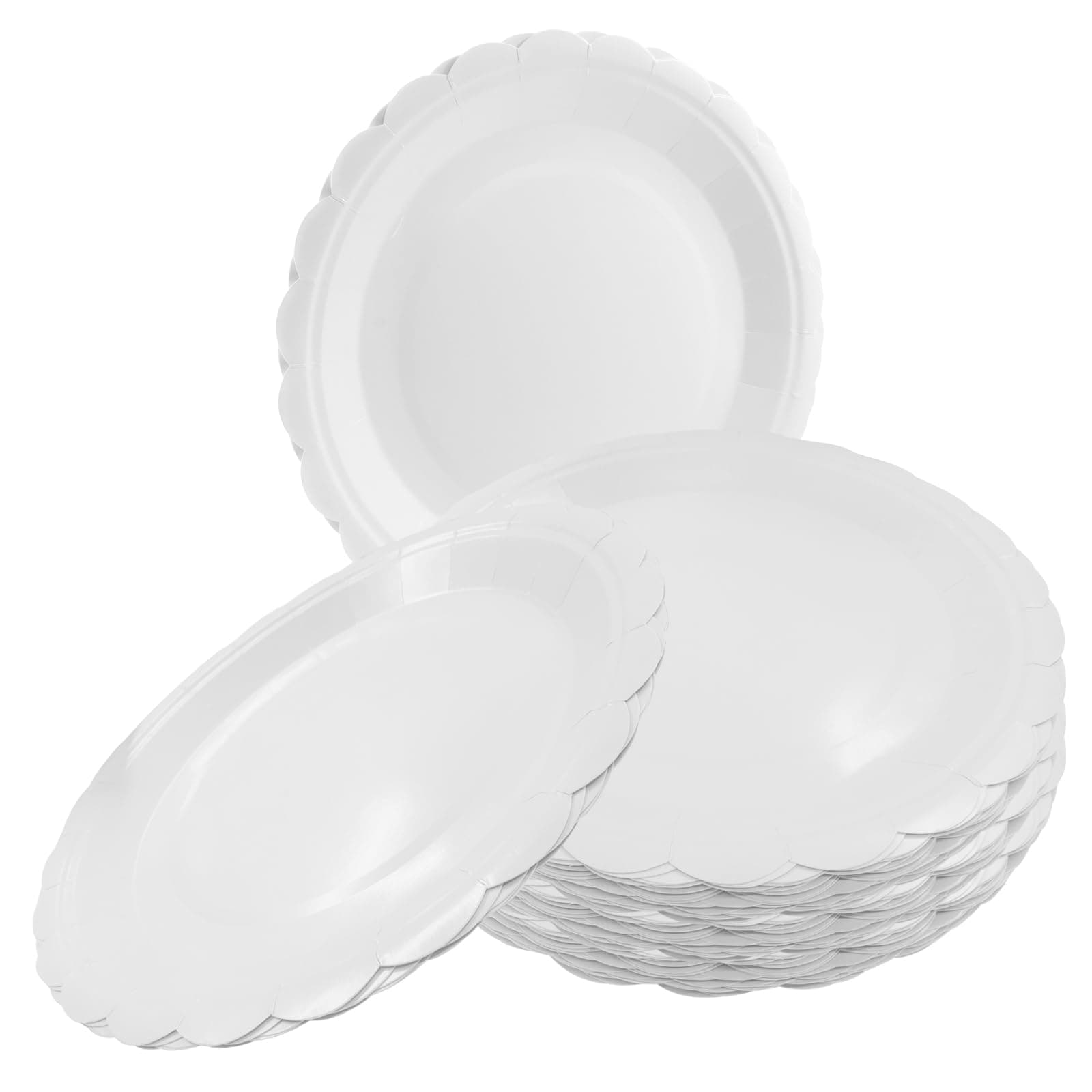 Rierdge 50 Pieces White Paper Plates 9 Inch Disposable Dinner Plates - Elegant & Sturdy Disposable Plates for Parties, Picnics, Family Gatherings, Weddings