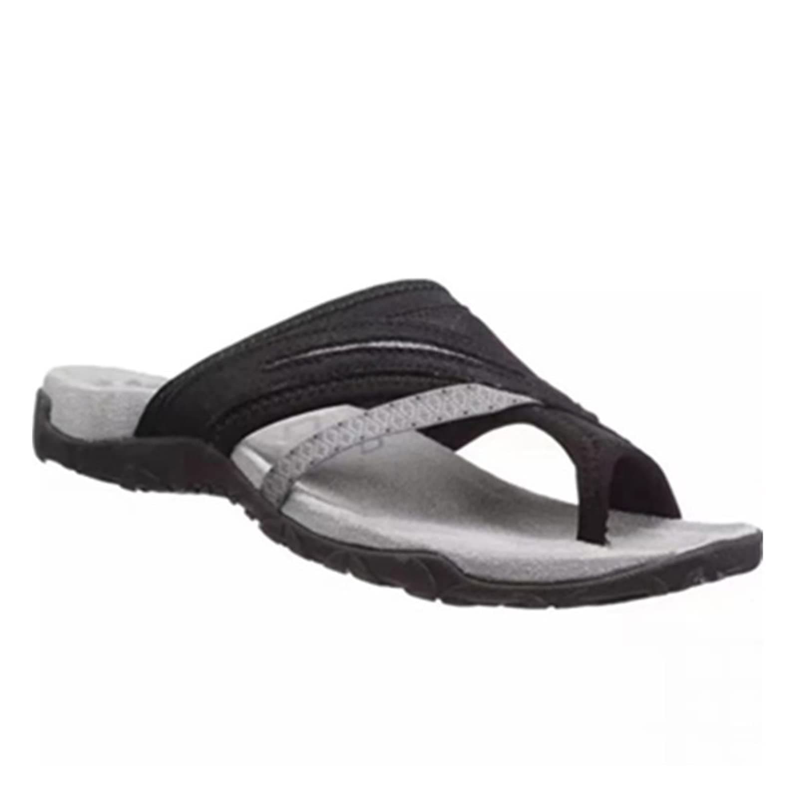 Bunion Corrector Flat Shoes Orthopedic, Women Flip-Flop Light Weight Sandals, for Whether It's Partying and Partying on The Beach or Playing at Home (Color : Black, Foot Length : 23.5cm)