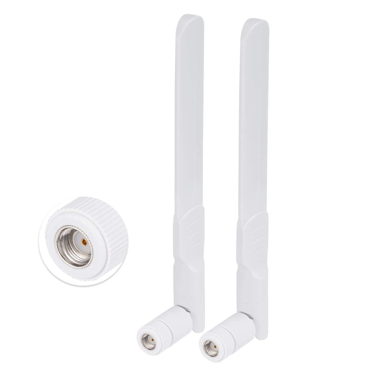 Bingfu Dual Band WiFi Antenna 2.4GHz 5GHz 8dBi MIMO RP-SMA Male White