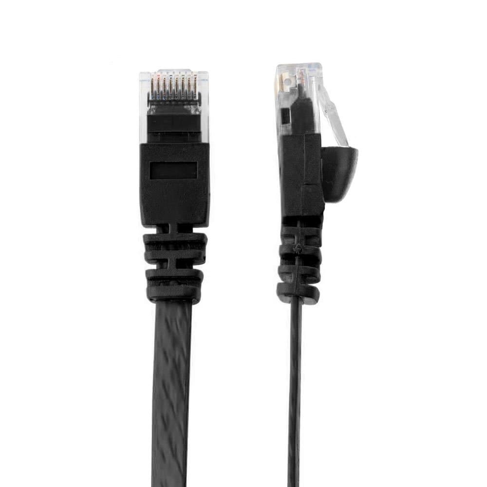 Buhbo 4 FT Cat6 Flat Ethernet Network Cable RJ45, Black
