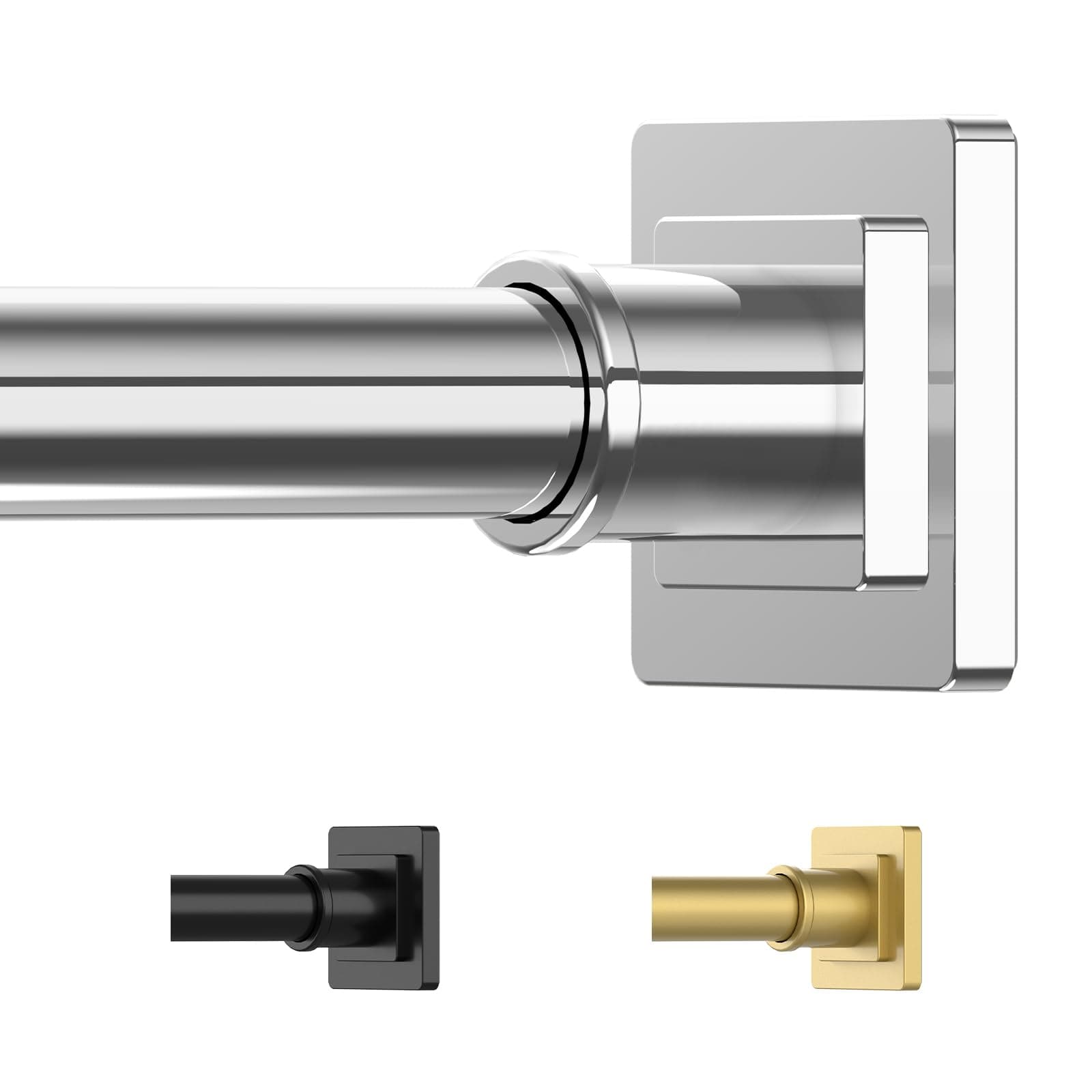 UIOSANRT Stainless Silver Shower Curtain Rod 31-79 Inches Non-Slip Shower Rod Tension Mounted No Drill Shower Curtain Rods Spring Tension Rod Adjustable Tension Curtain Rod for Windows Bathroom