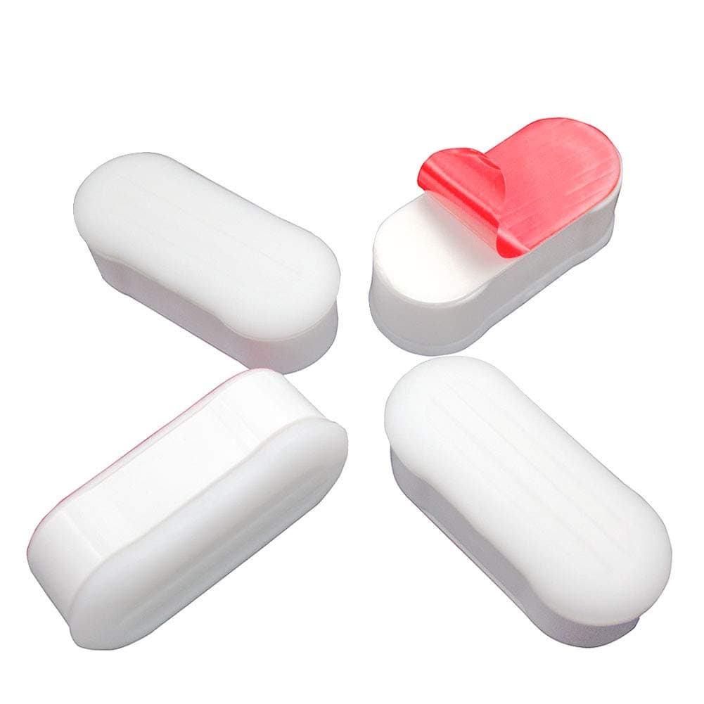 Toilet Seat Bumper for Bidet Attachment with Strong Adhesive White 4PACK