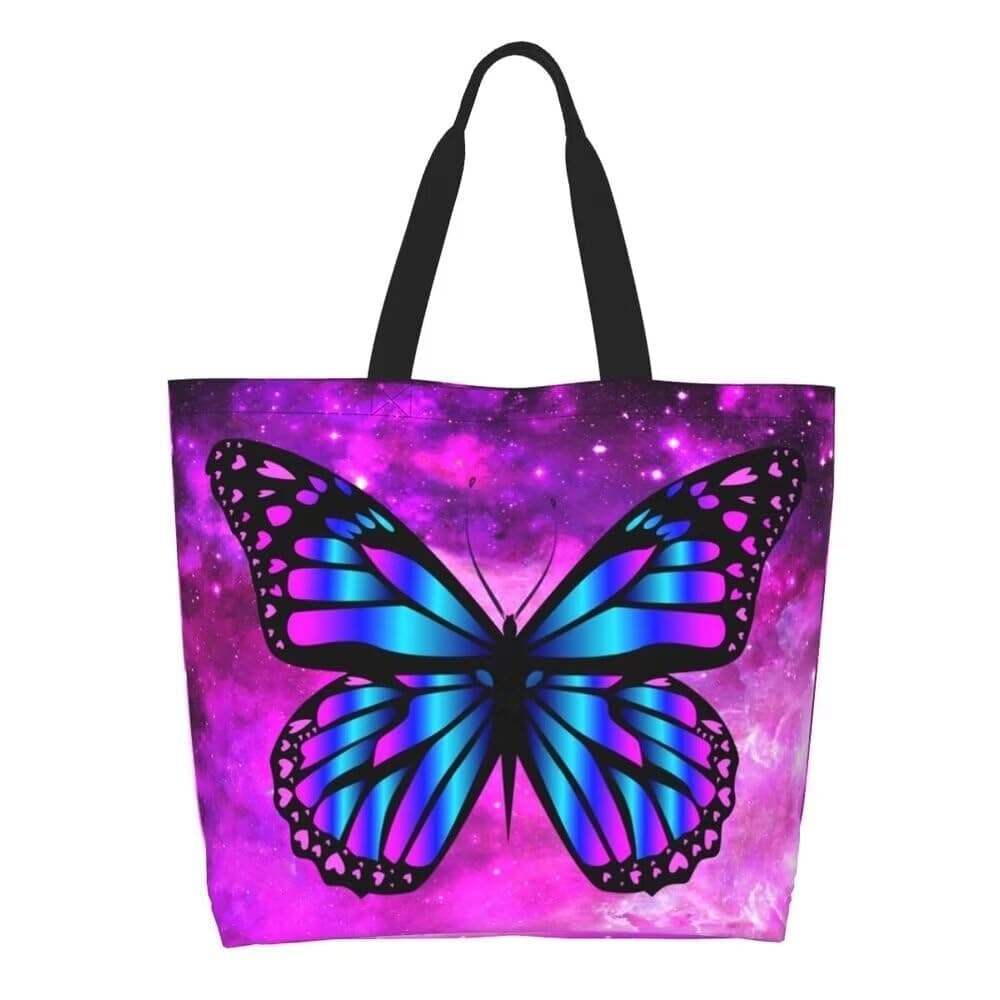 bositigo Reusable Grocery Tote Bag Casual Travel Shoulder Beach Shopping Handbags for Women Christmas Birthday Gifts, Butterfly, One Size