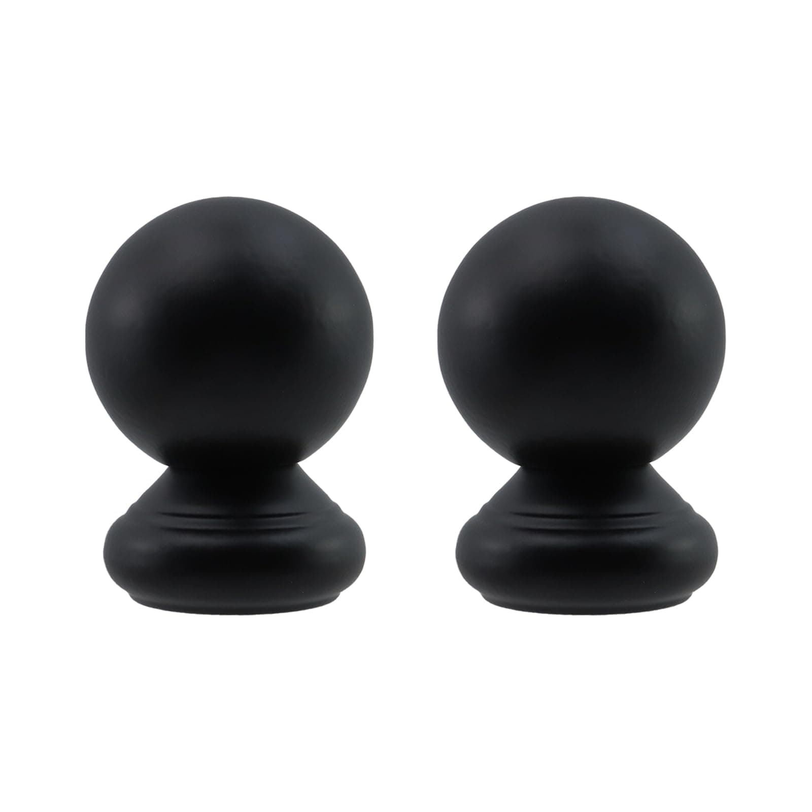 Mewutal 2pcs 51mm/2" Stainless Steel Stair Armrest Balls Round Hollow Handrail Caps Black Staircase Handrail Post Cap Decorative Ball Top Deck Post Cover for Home Fence Mailbox Patio Porch (2")