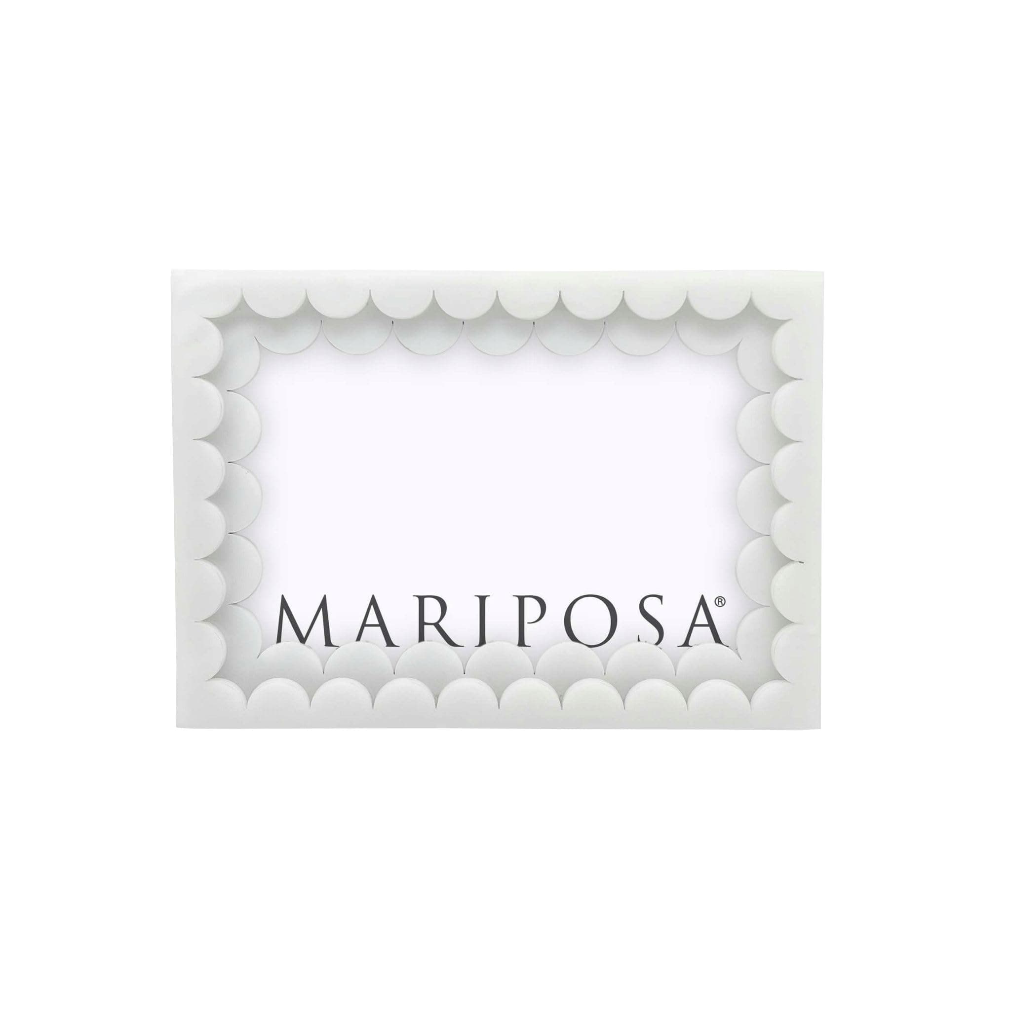 MARIPOSA WHITE ACRYLIC DOUBLE SCALLOP 4x6 FRAME | WHITE | ACRYLIC | FRAMES | DECORATIVE PHOTO FRAMES | HANDMADE IN MEXICO
