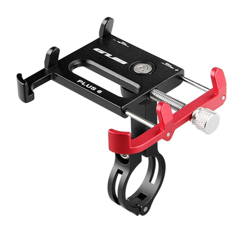 GUB Bicycle & Motorcycle Phone Mount - Aluminum Bike Phone Holder with 360°Rotation Adjustable Handlebar Phone Holder Compatible with iPhone Xs XR 8 Plus,Compatible with Samsung S9 (Plus 6 Black-RED)