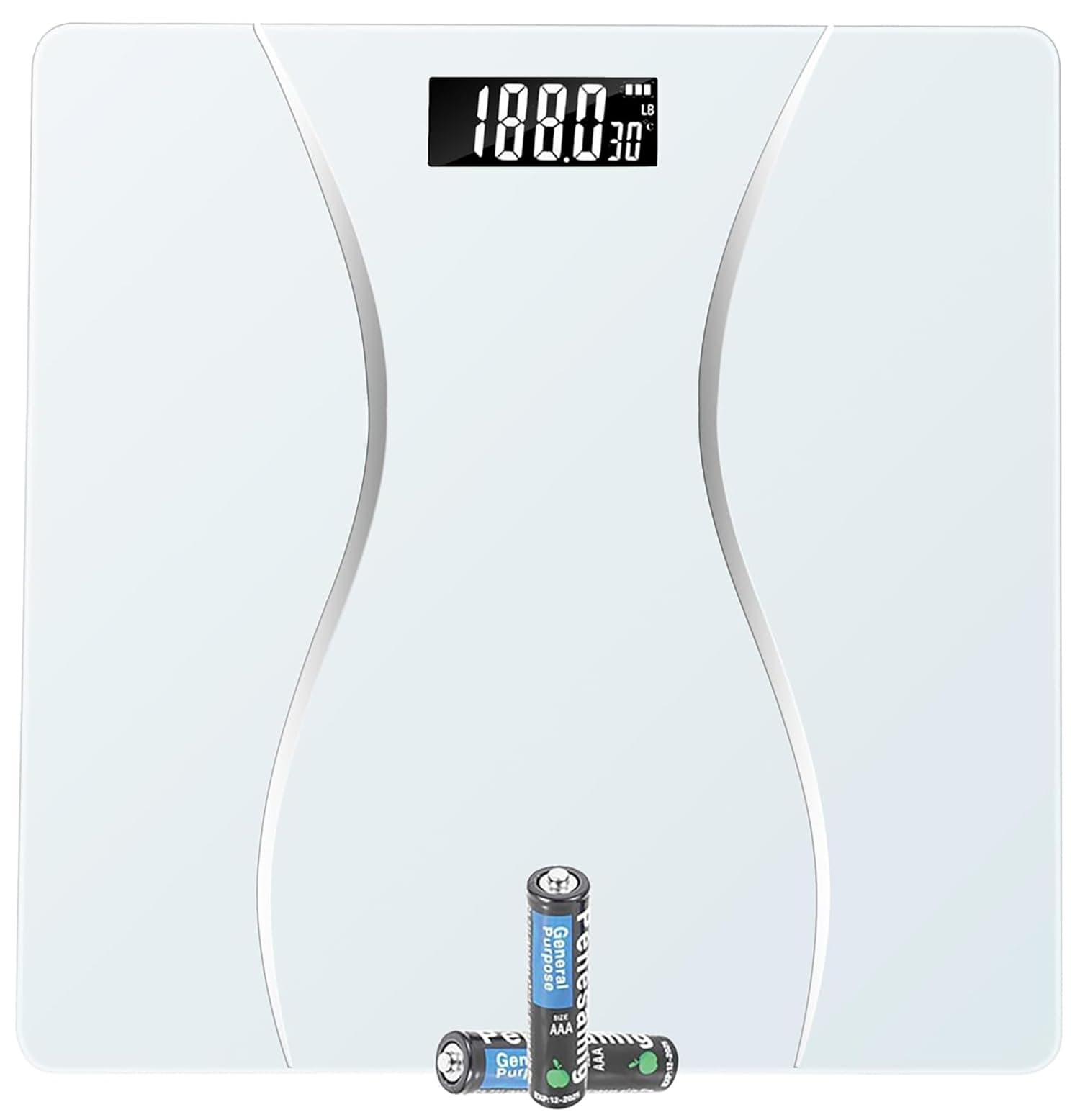 Scale for Body Weight, Digital Bathroom Scale, Weight Scales for People,Body Scale,Max:400LB/180KG,2 Weighing Units: LB/KG (White)